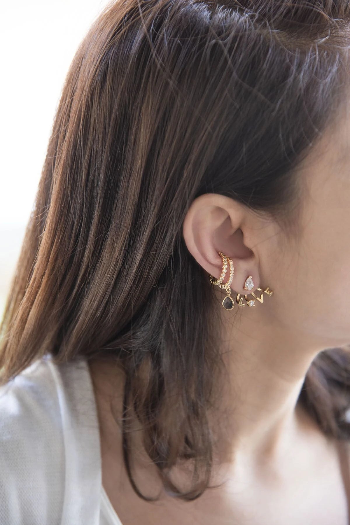 TINY DROP – Smoky Quartz Cartilage Earring