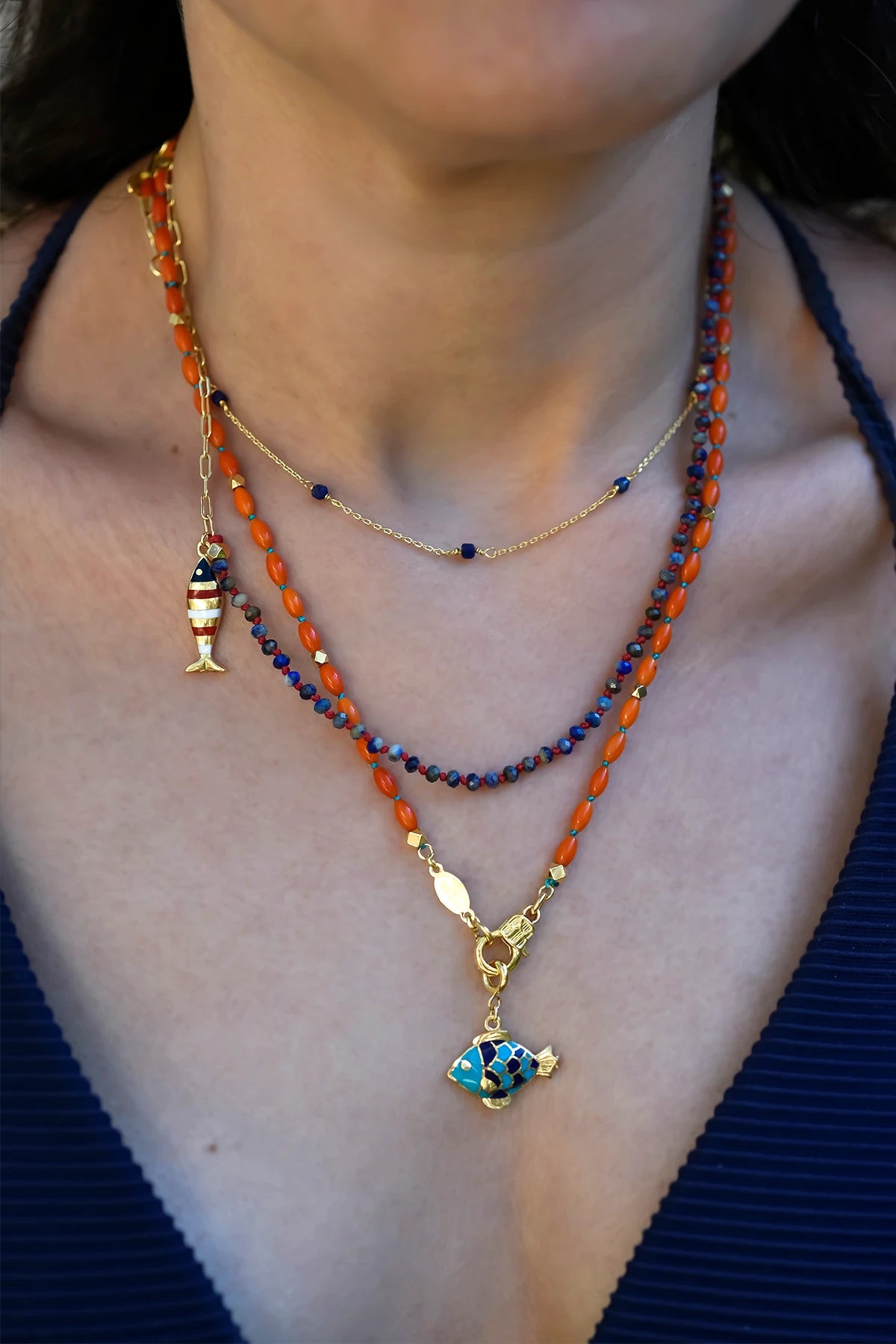 SARDINES – Asymmetric Beaded Necklace