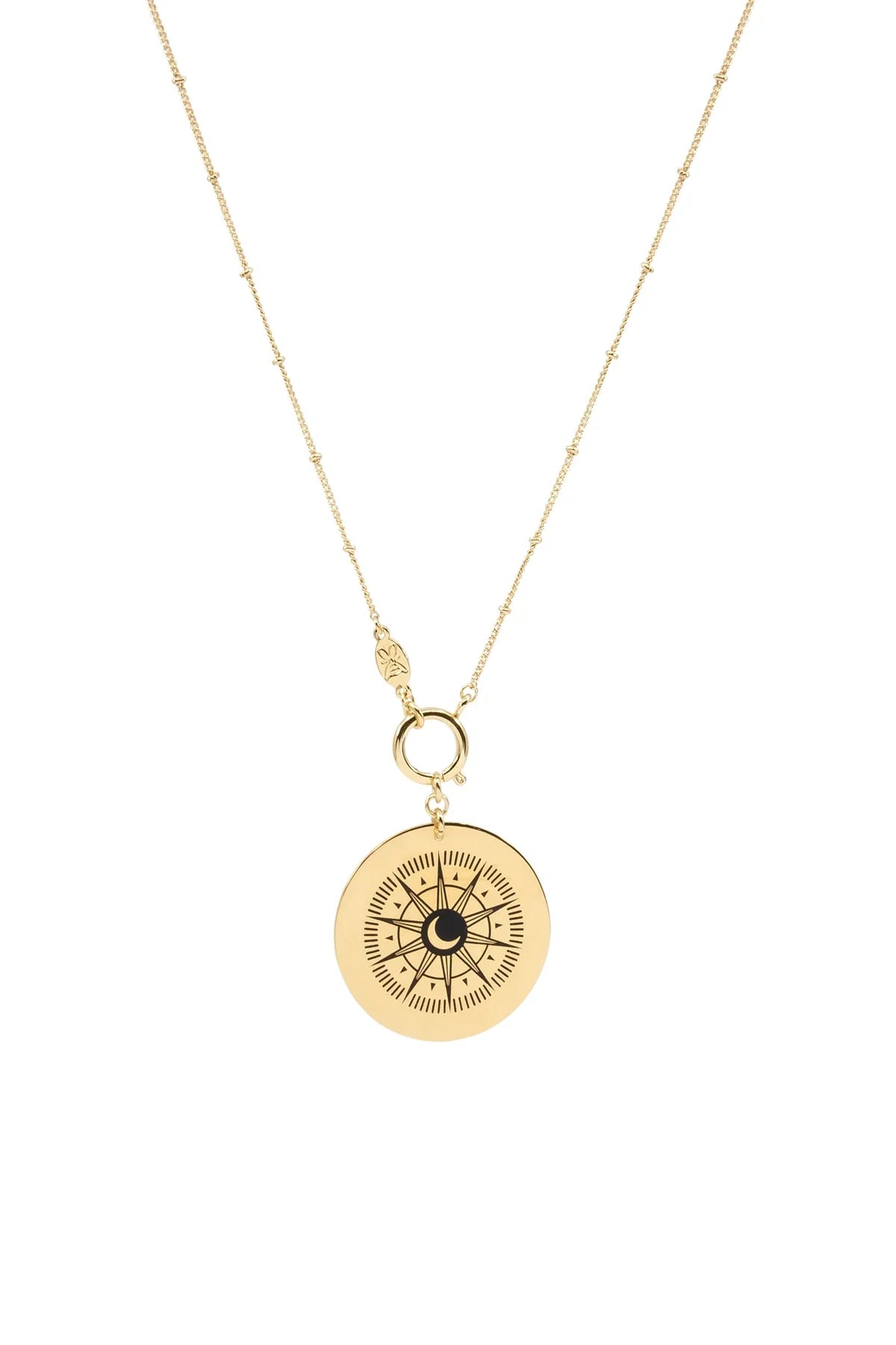 WHEEL β Crescent Moon Medallion Necklace