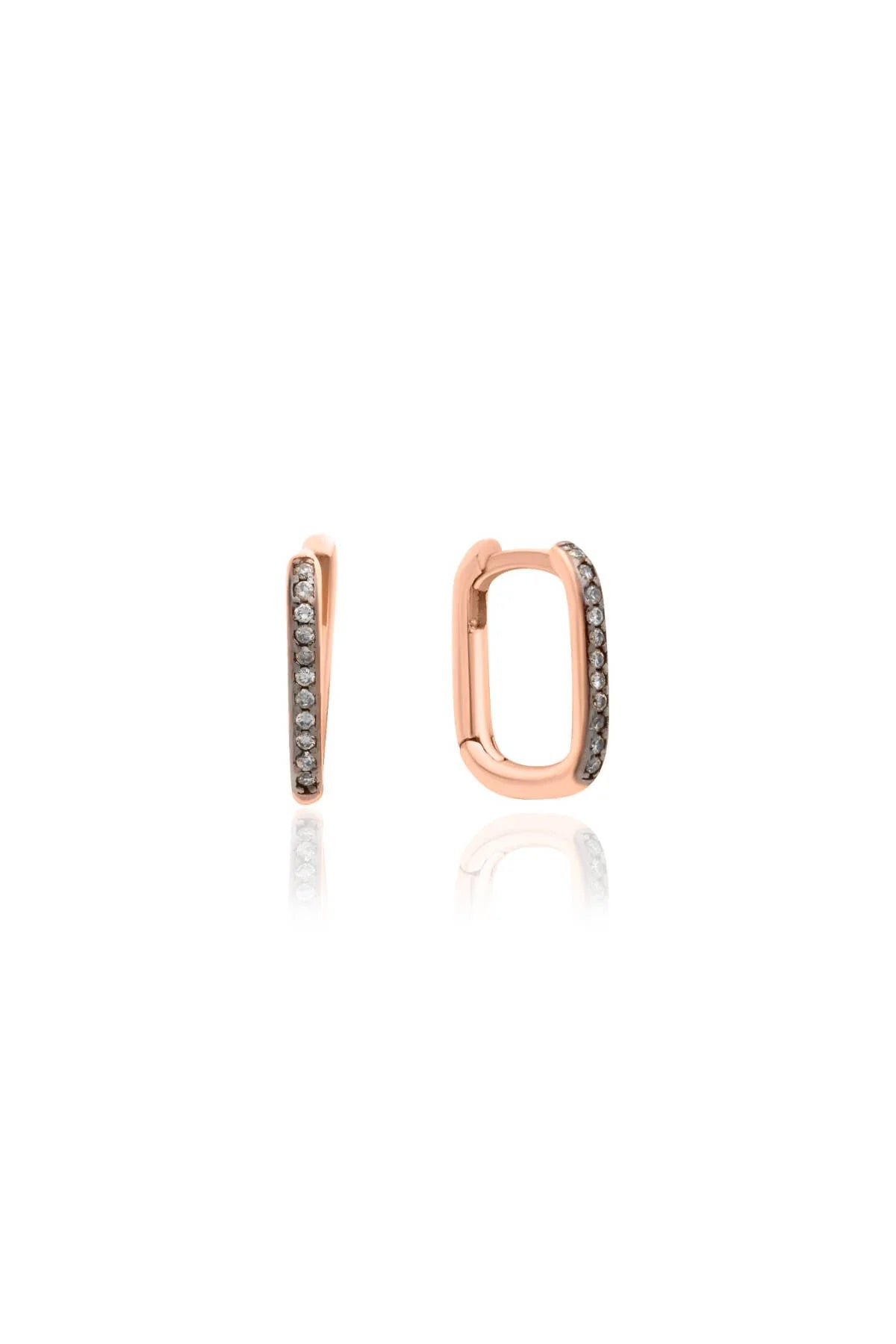 CLEO - Brown - Cognac Diamond Hoop Earrings