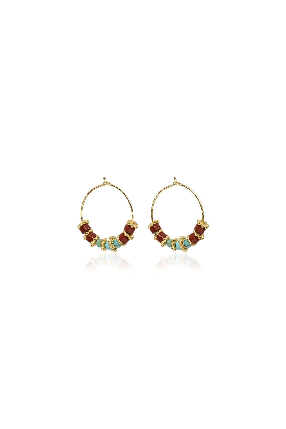 LA DUNE – Earth-Toned Gemstone Hoop Earrings