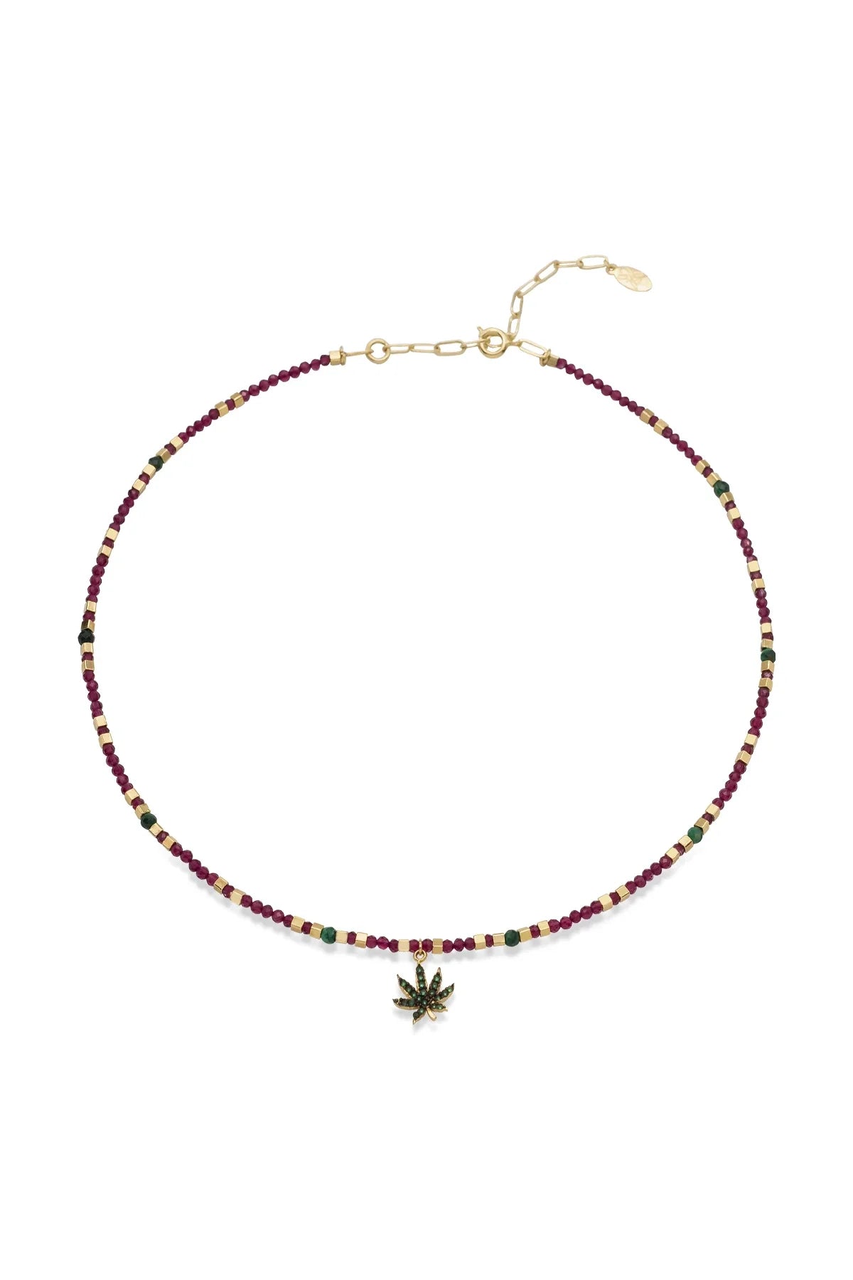 MARI – Symbolic Leaf Gemstone Necklace