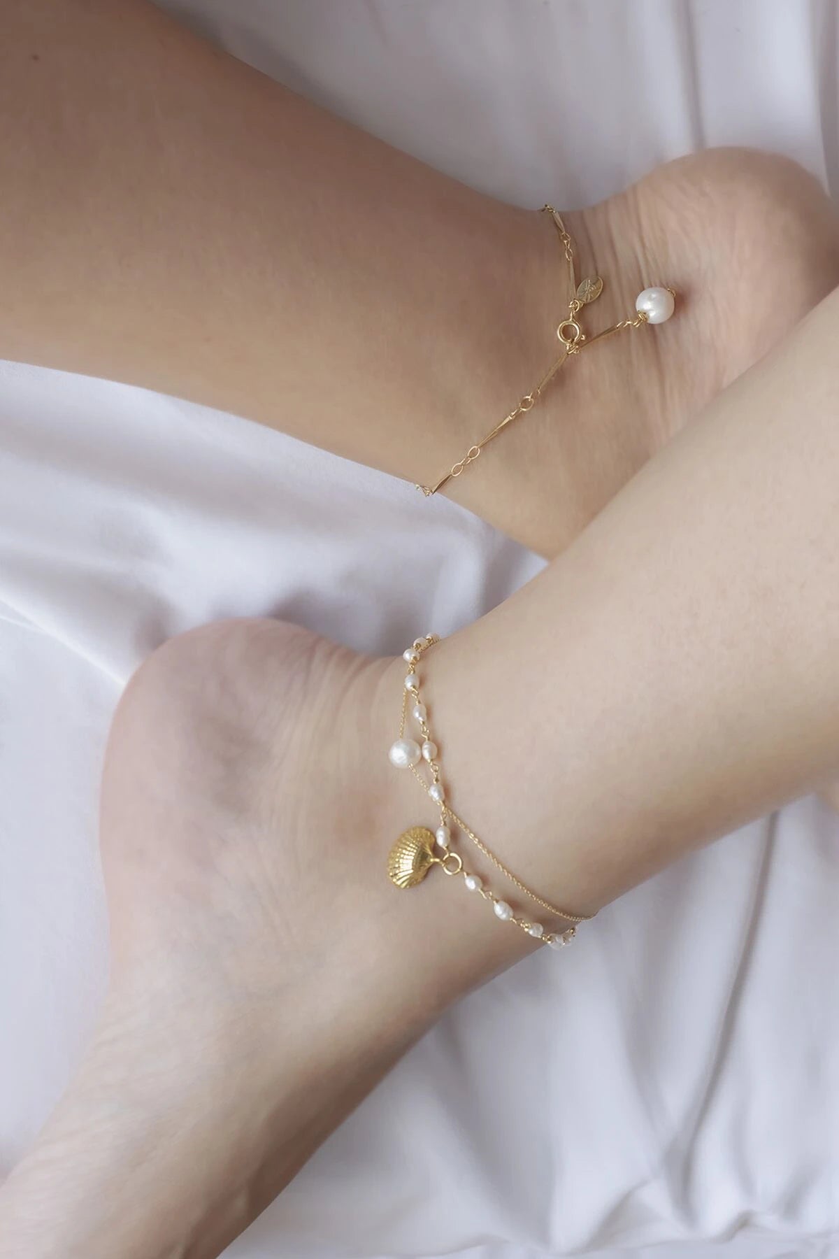 KOH TAO – Pearl & Seashell Anklet