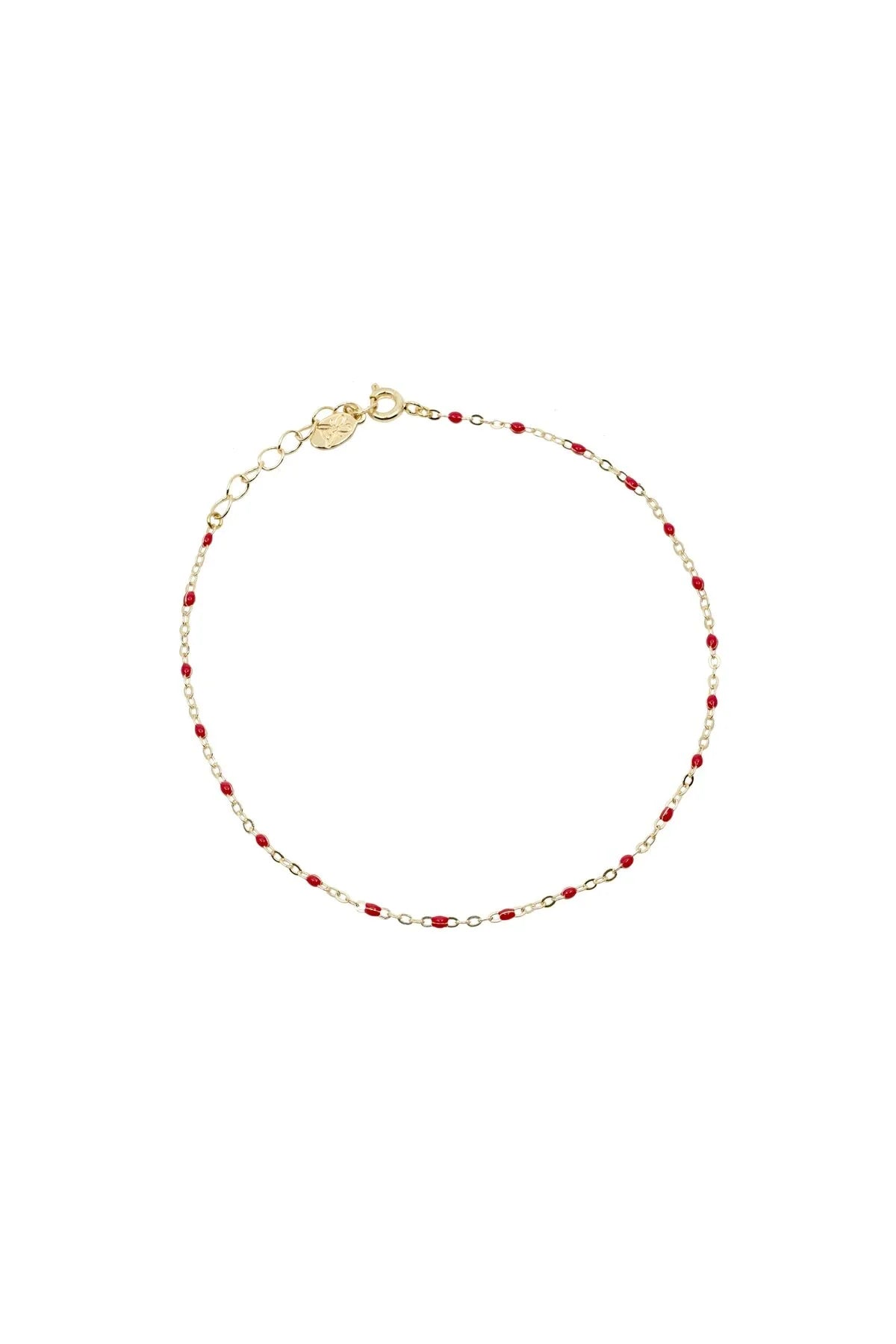 NELIPOT β Red Enamel Chain Anklet