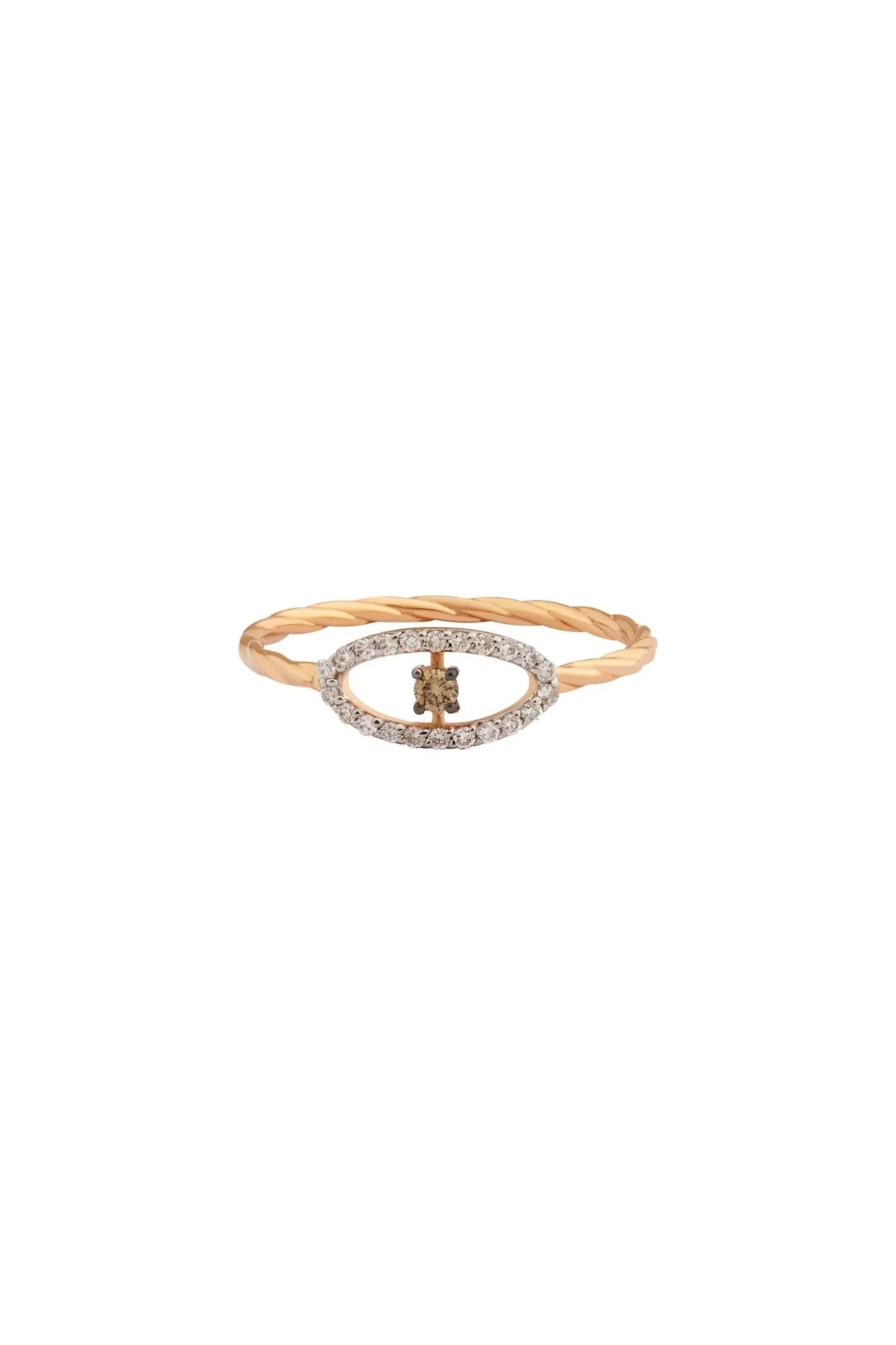 ZARA – 14K Rose Gold Diamond Eye Ring
