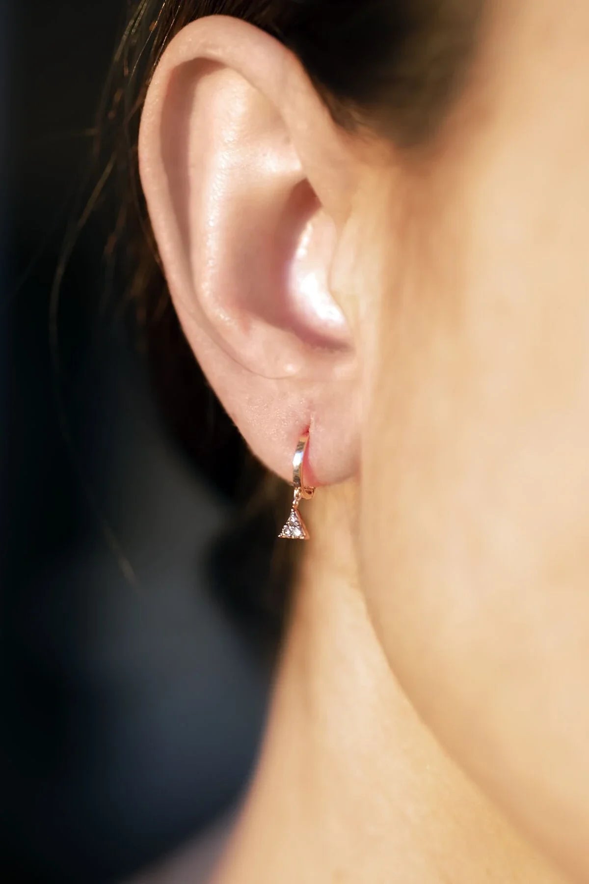 DAZZLE – 14K Minimal Diamond Huggie Earrings