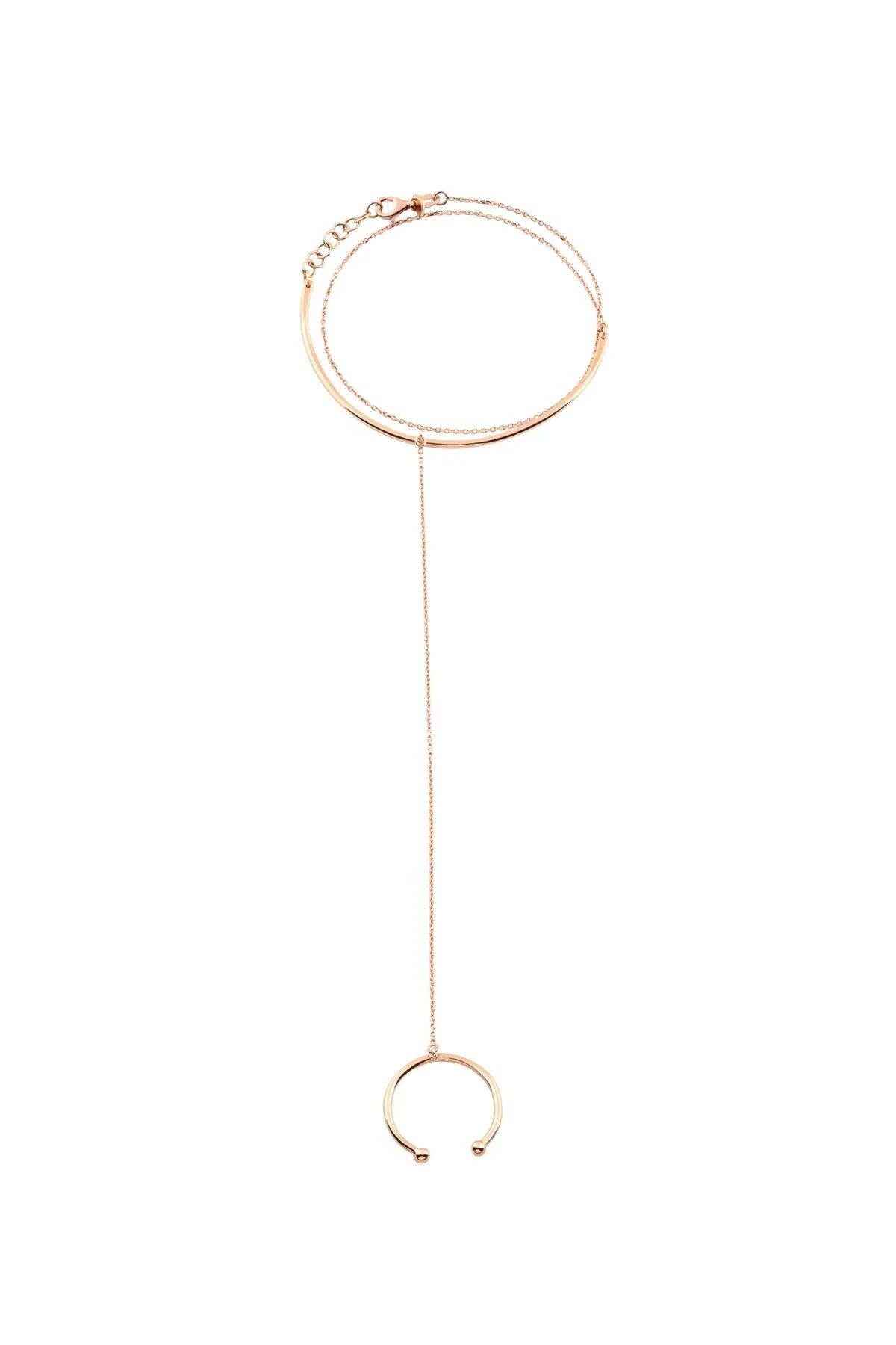 LIAISON β 14K Gold Hand Chain Bracelet
