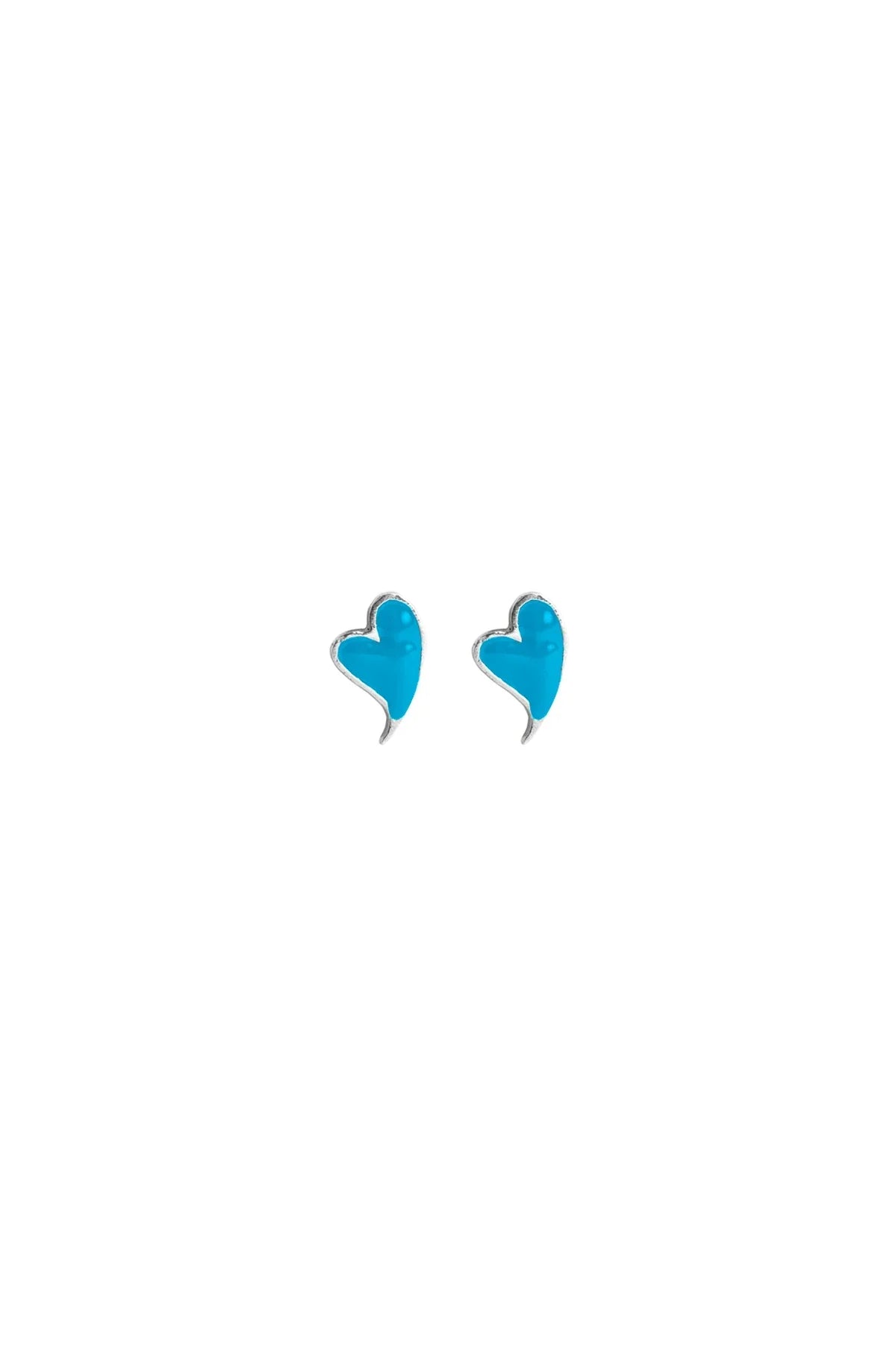 BLUE HEARTBEAT – Blue Enamel Heart Earrings