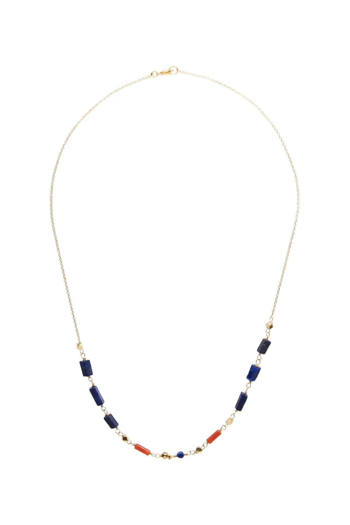 CHIC – Lapis Lazuli & Coral Chain Necklace