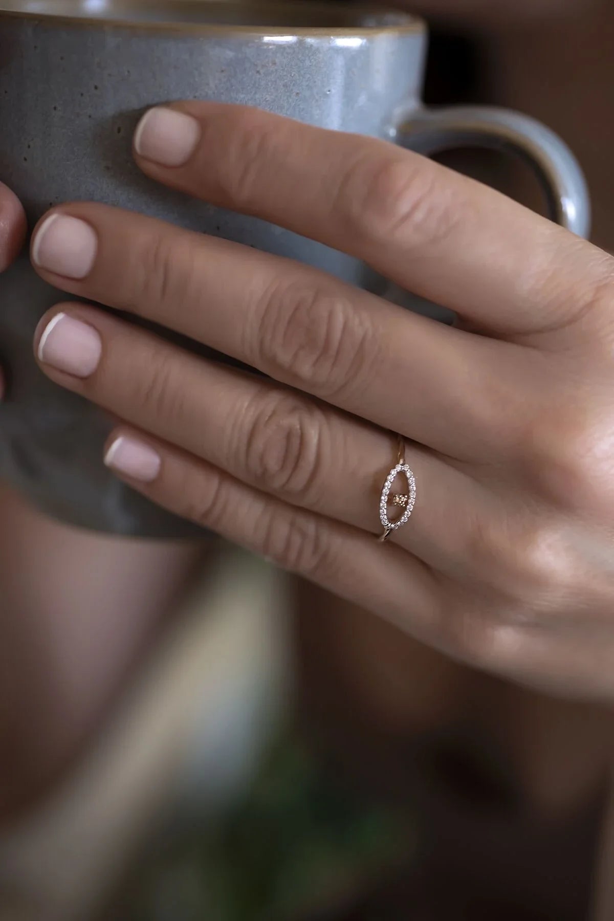 ZARA – 14K Rose Gold Diamond Eye Ring