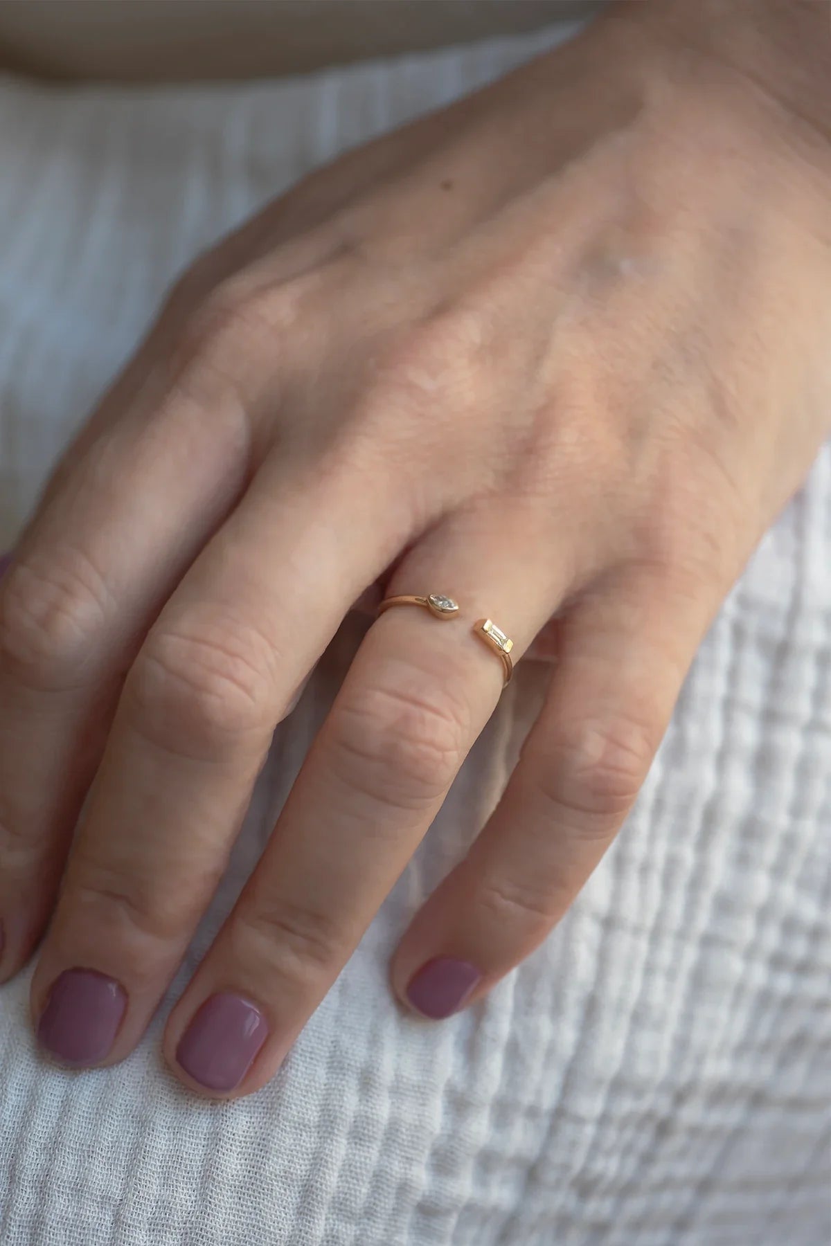 DUO – NO:5 – Baguette & Marquise Diamond Ring