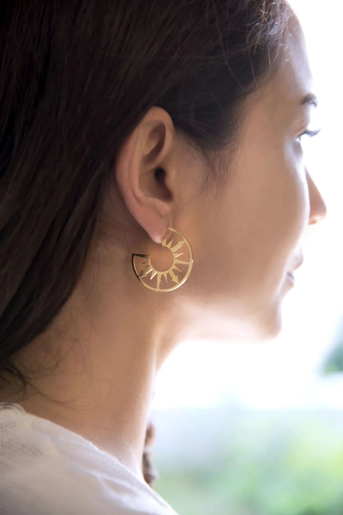 SUNCLOCK β Sundial Hoop Earrings