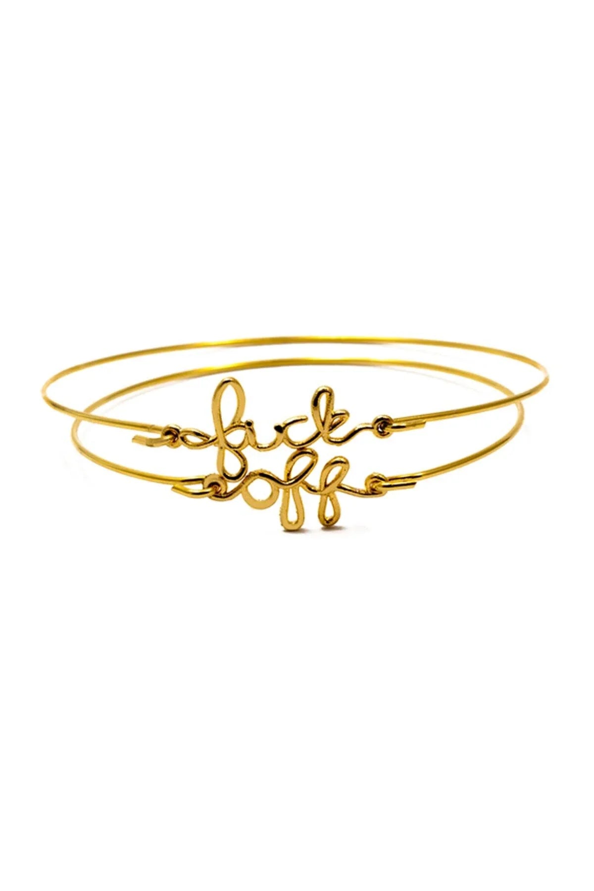 F*CK OFF – Double Script Cuff Bracelet Set
