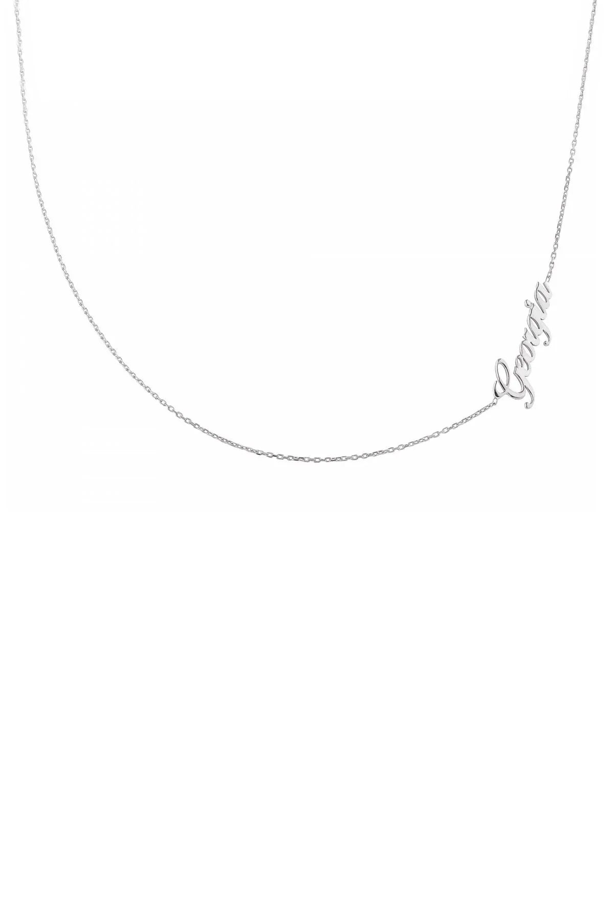 BY MY SIDE – Sideways Initial Necklace