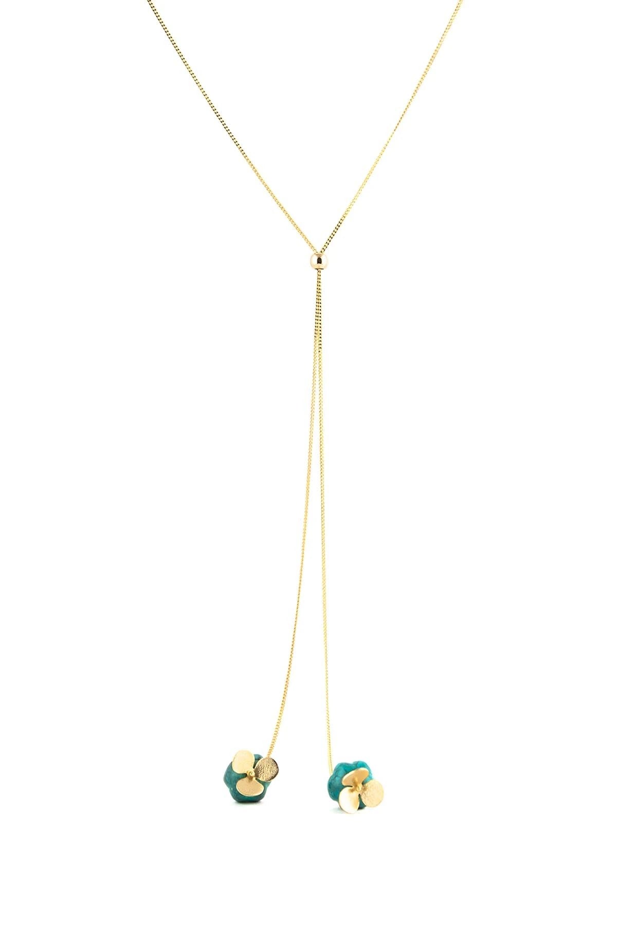 SPRING CLOVER - Turquoise Long Necklace