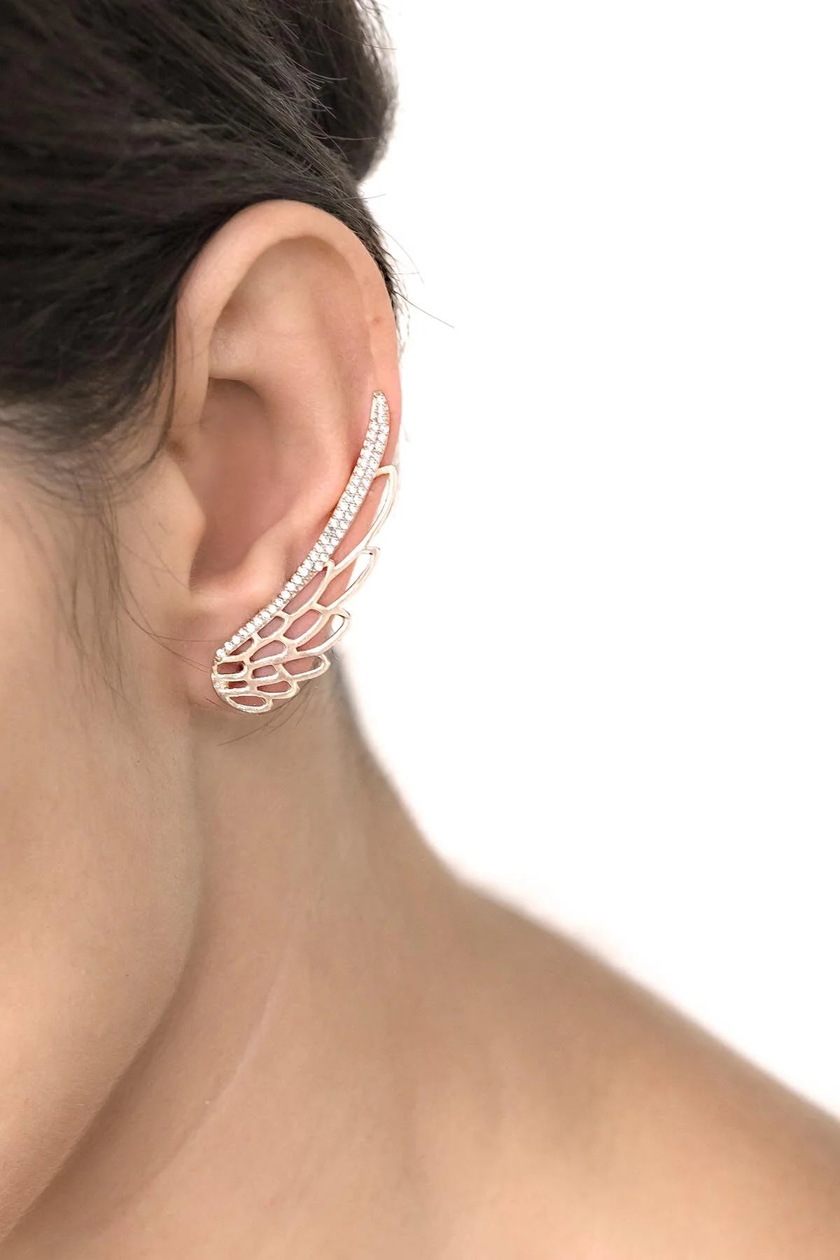 PINKY ANGEL – CZ Wing Ear Climber