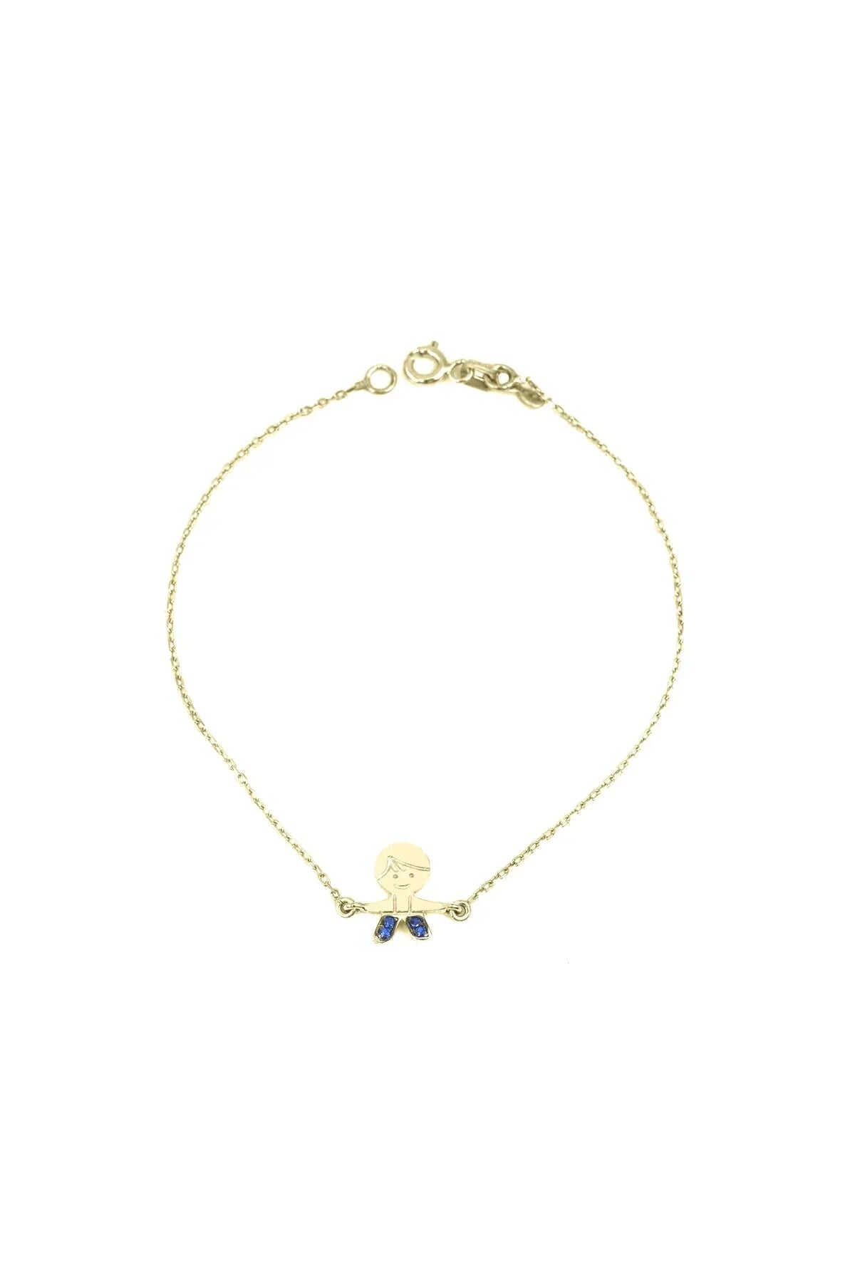 TINY BLUE PEPE – Thin Chain Kids Bracelet