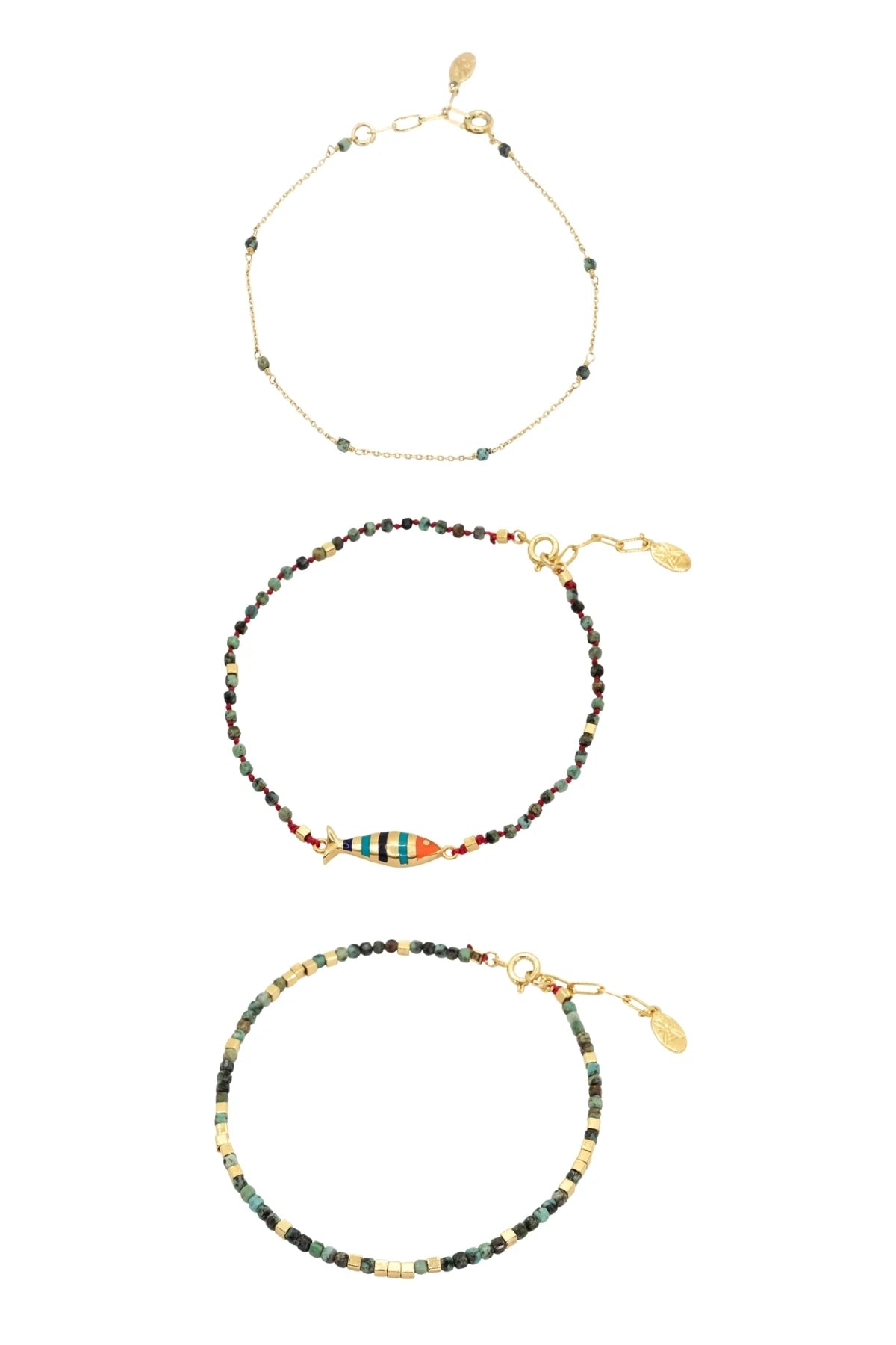 IZZY – Turquoise Layered Anklet Set