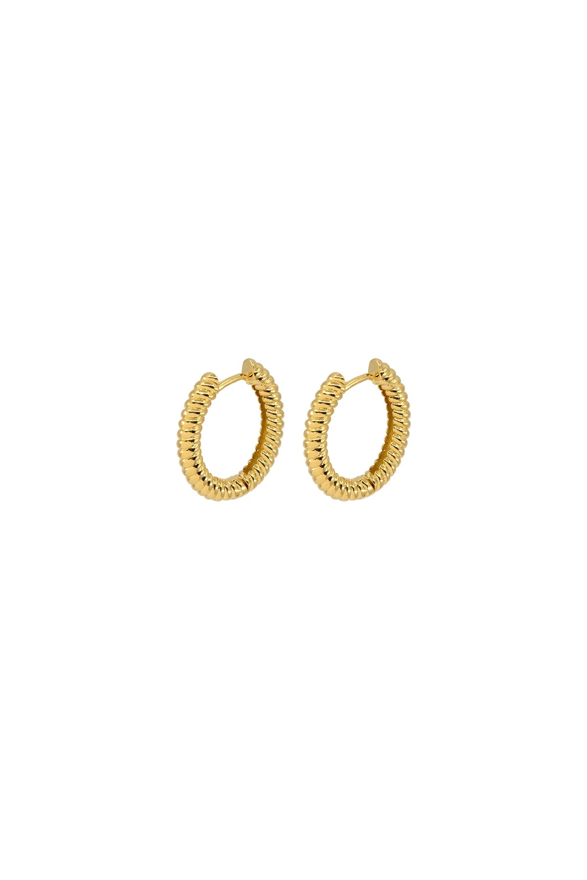 DINA – Grooved Oval Hoop Earrings