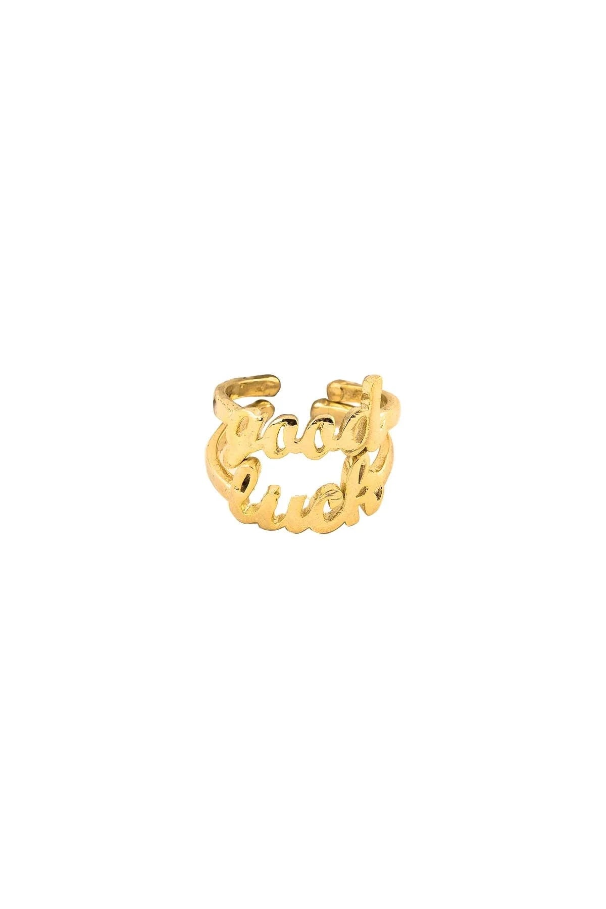 GOOD LUCK – Script Double Ring