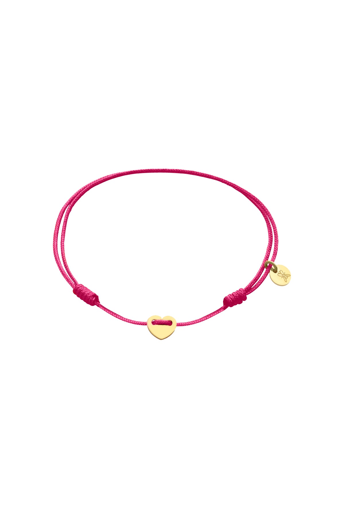 TINY LOVEFUL - HOT PINK -  Minimal Heart Cord Bracelet