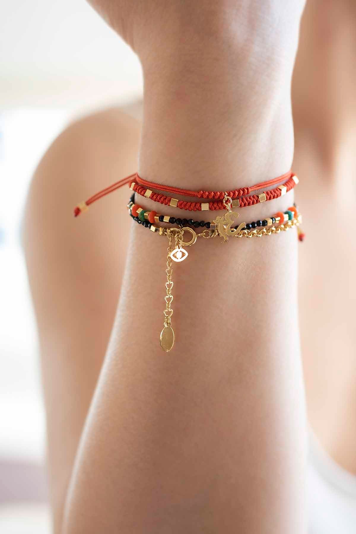 SPINEL – Lapis & Coral Layered Bracelet Set
