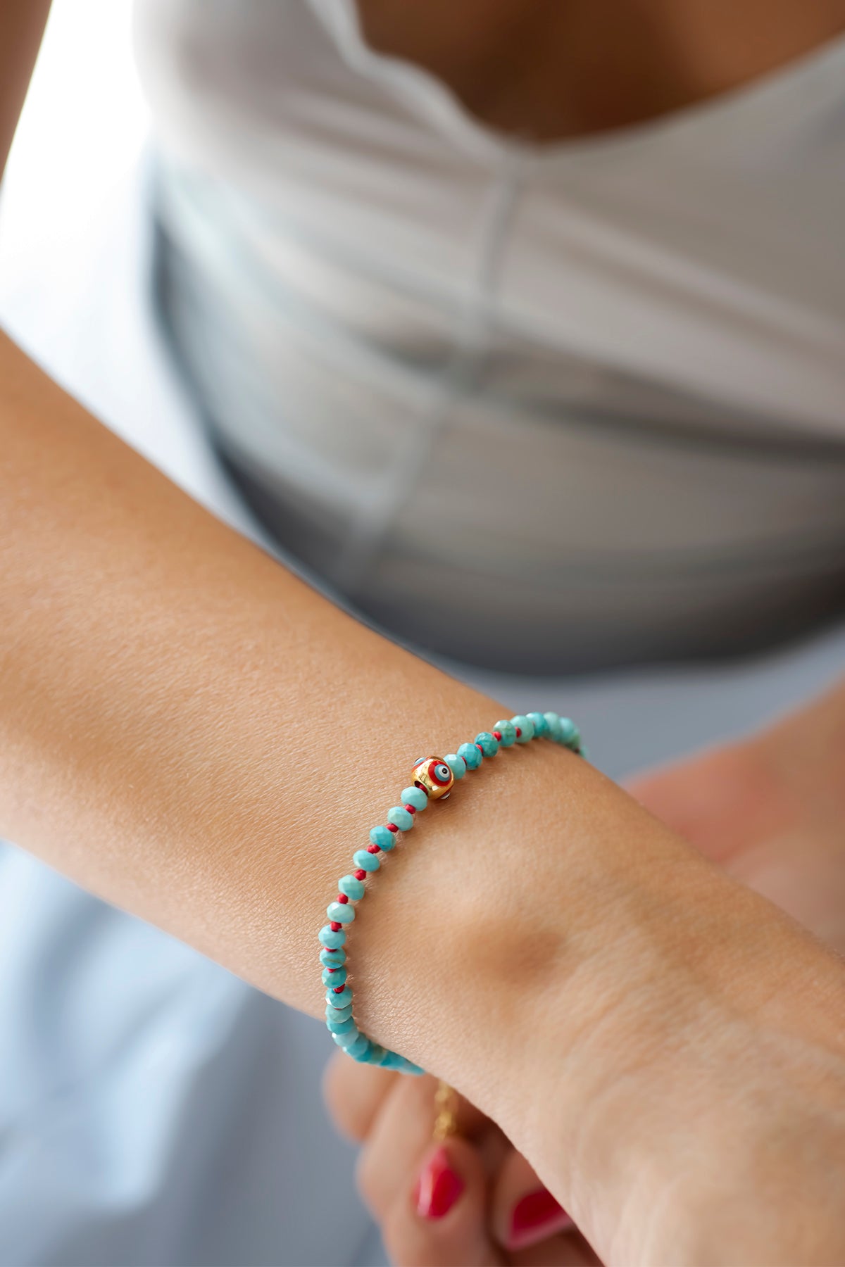 MAUI – Knotted Turquoise Evil Eye Bracelet