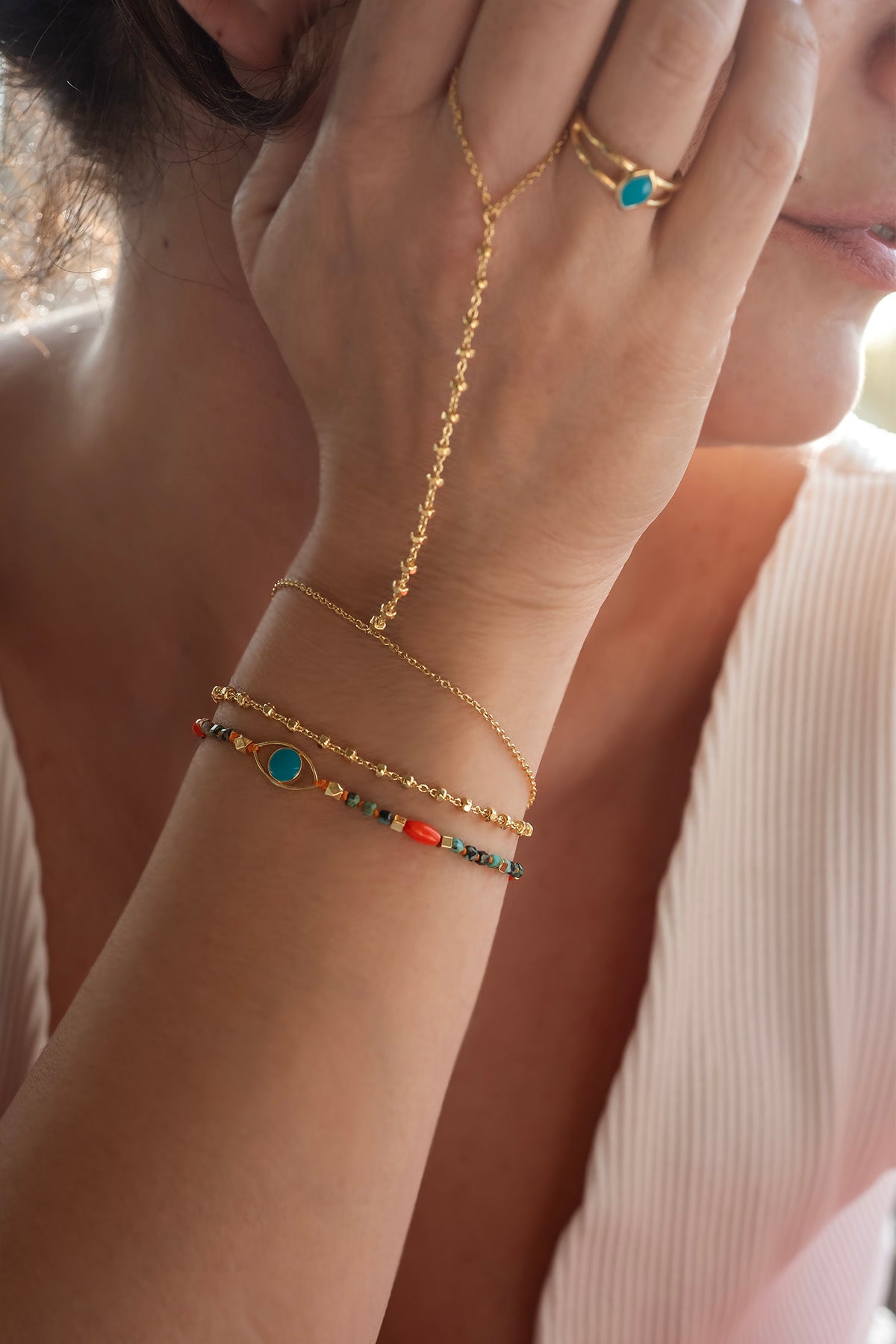 DEEP AZURE - Turquoise Eye Bracelet