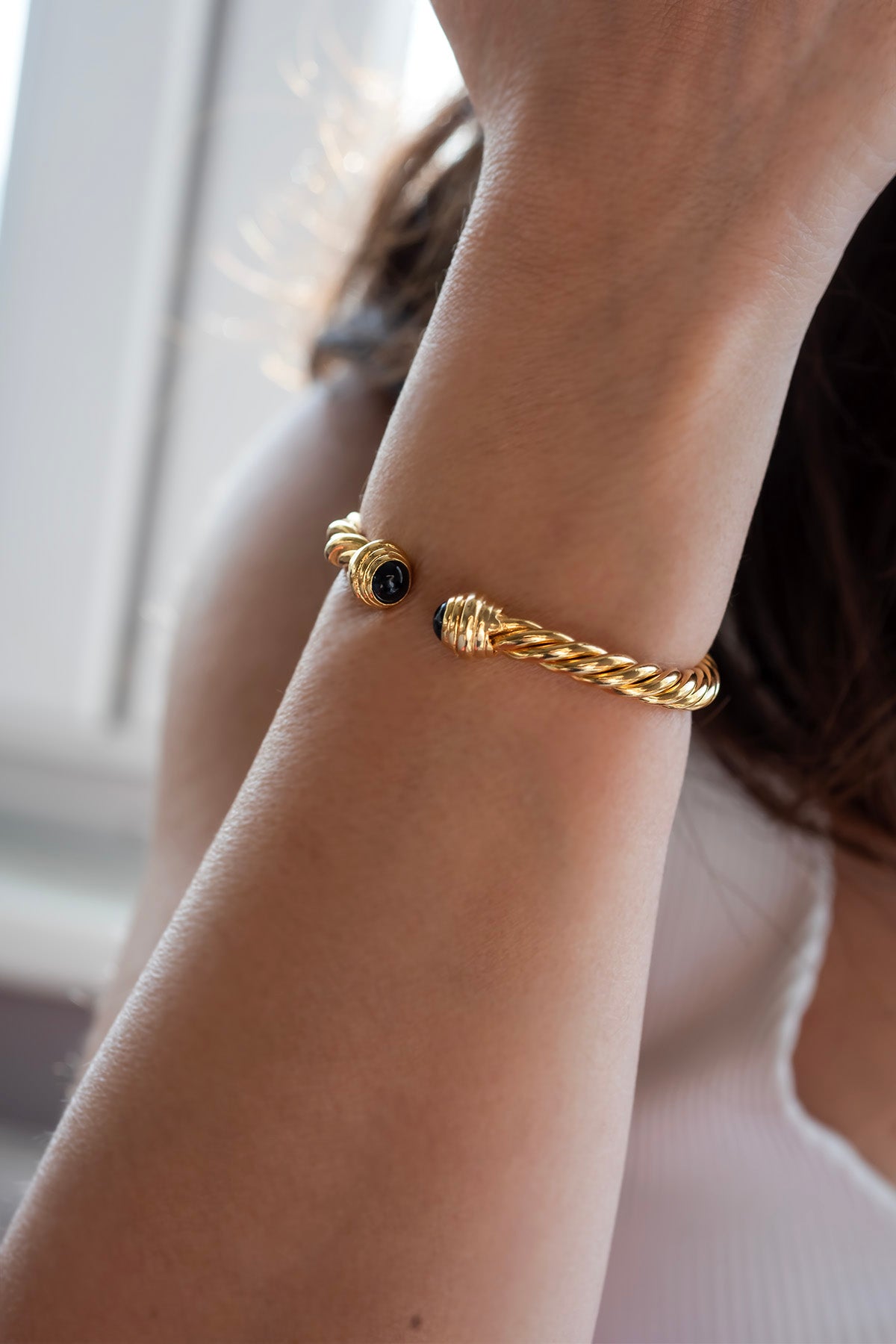 FUSILLI – BLACK -  Twisted Rope Cuff Bracelet