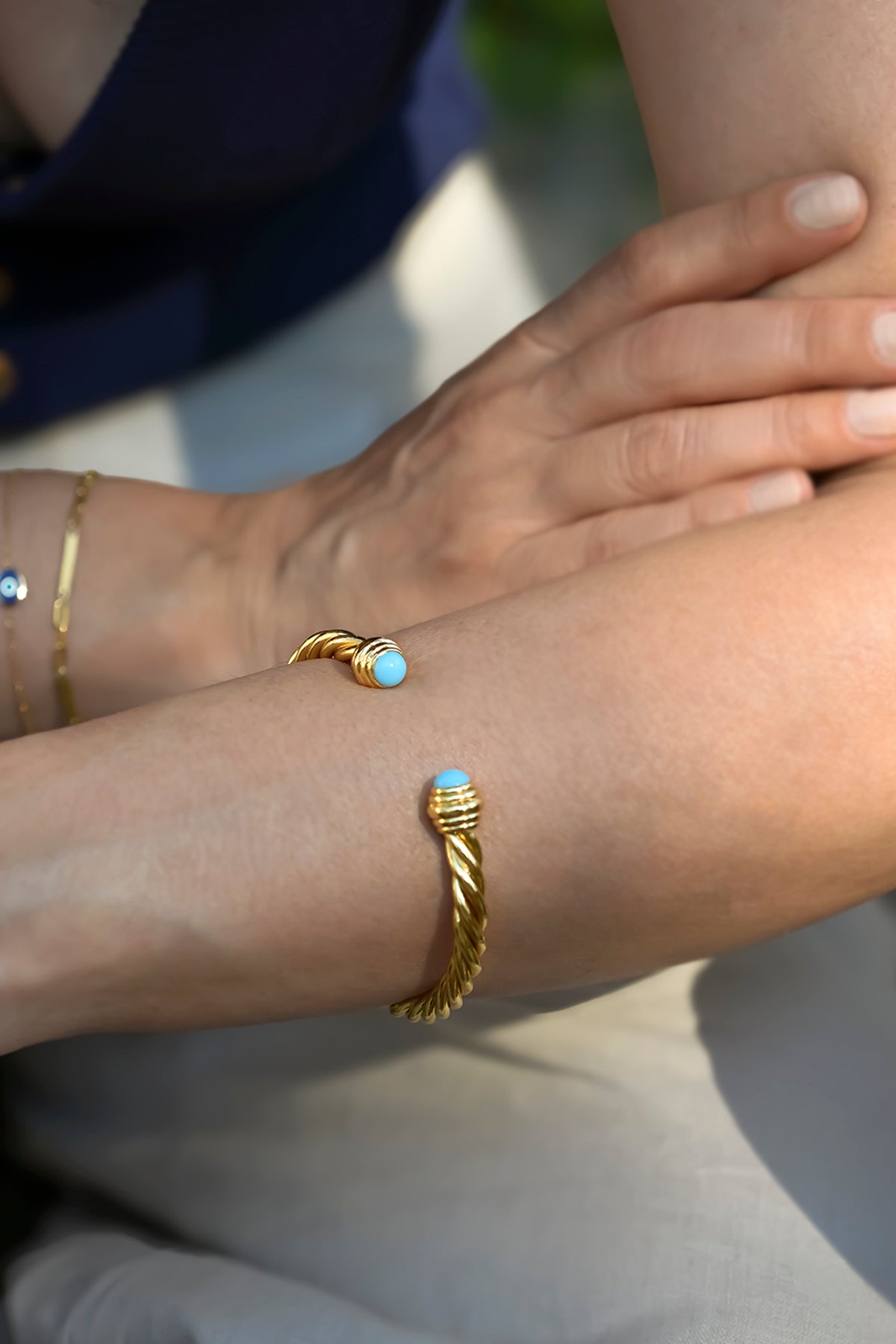 FUSILLI – TURQUOISE -  Twisted Rope Cuff Bracelet