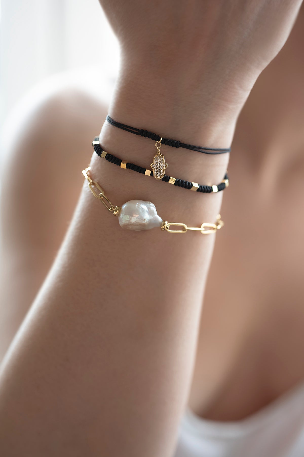 SOUTH SEA – Baroque Pearl Paperclip Bracelet