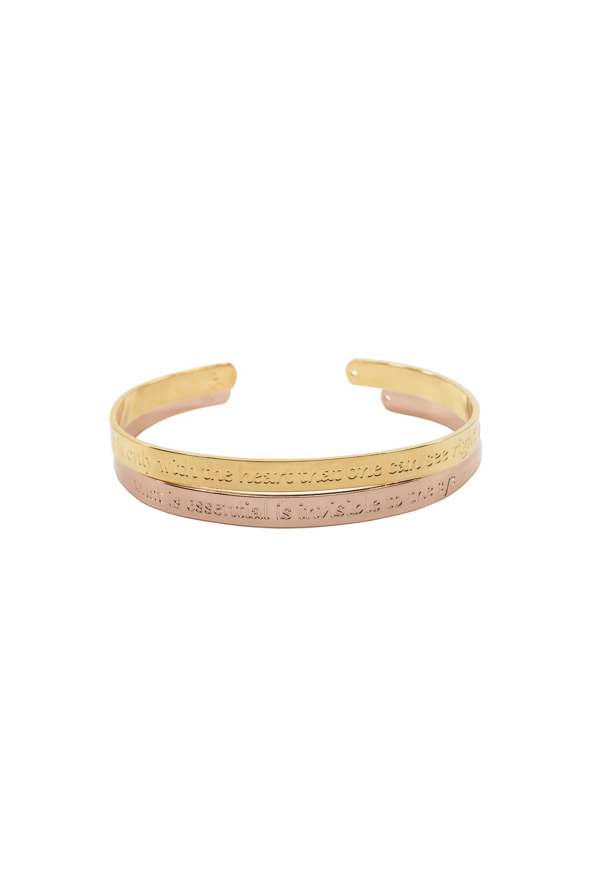 Gold bracelet on a white background