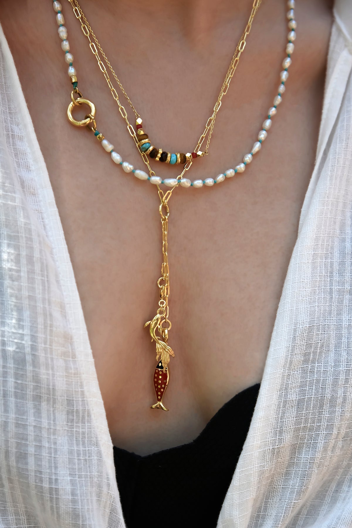 DUO – Double Charm Y Necklace