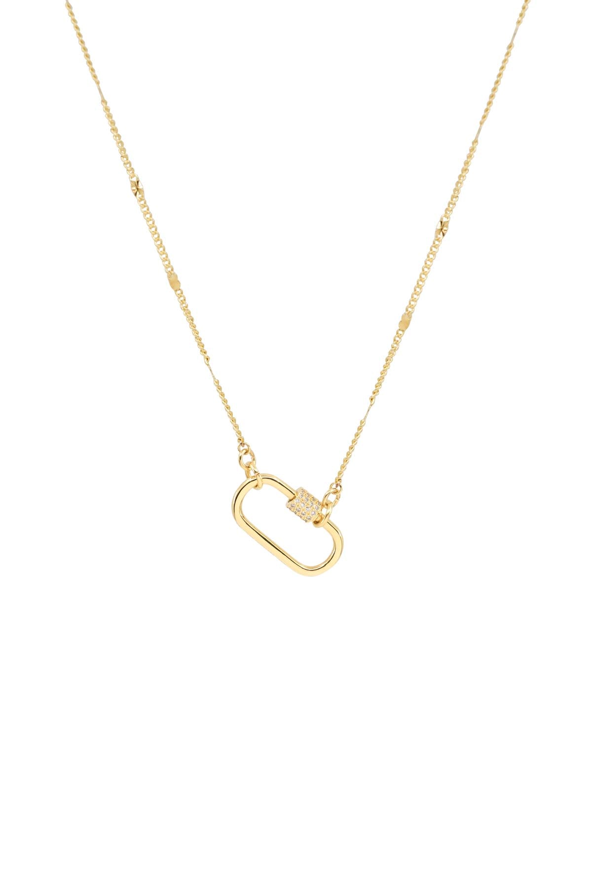 CARABINA - Curb Flat Charm Necklace