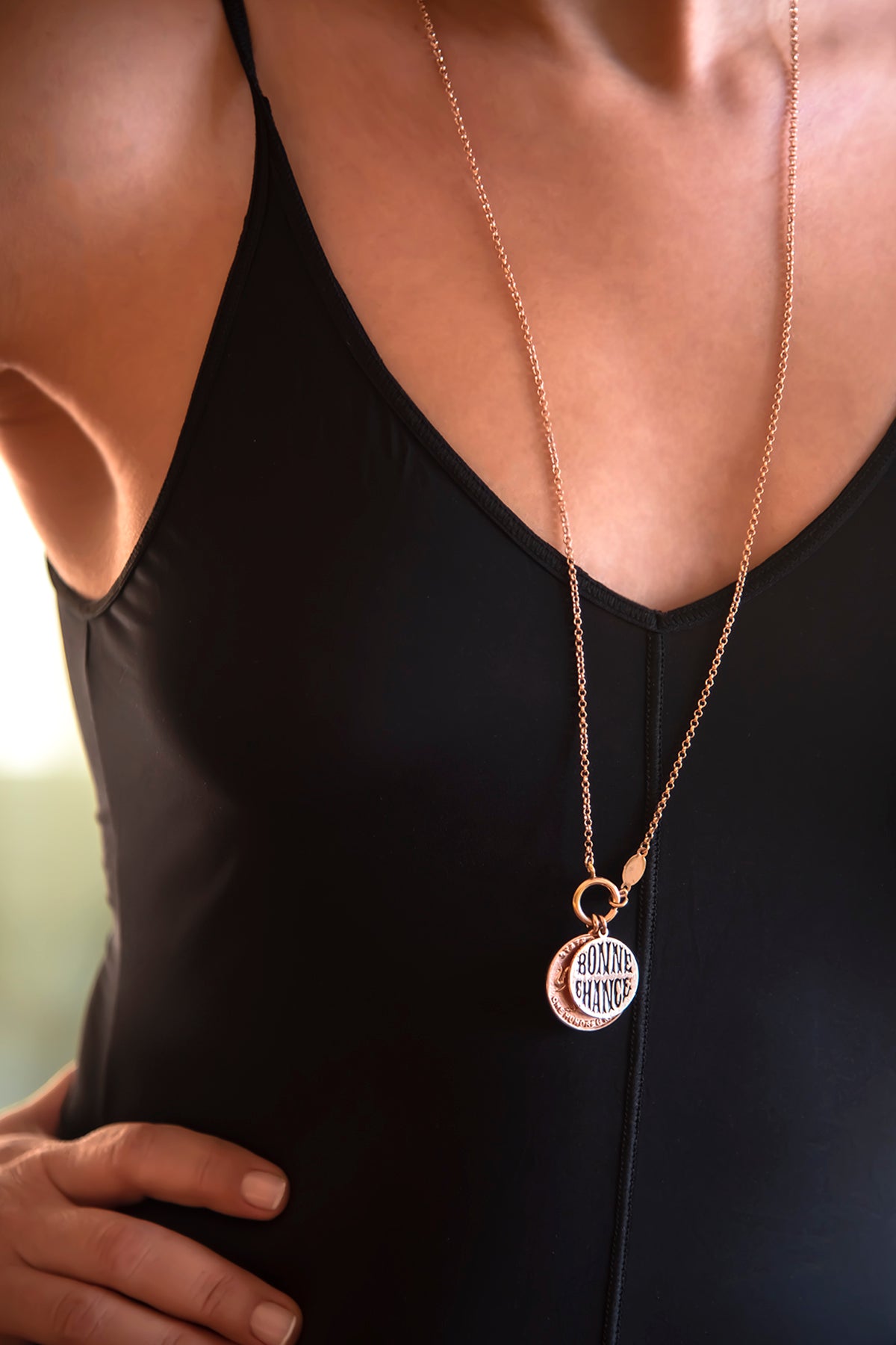 BONNE CHANCE – Black – Lucky Medallion Charm