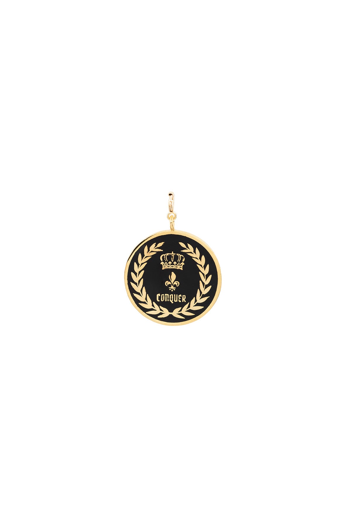 CONQUER - Black Enamel Medallion