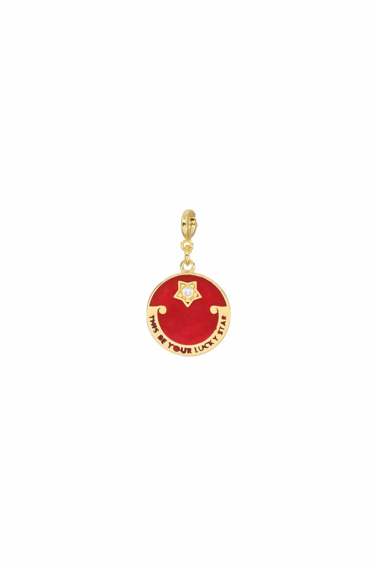 LUCKY STAR - Red - Enamel Medallion Charm
