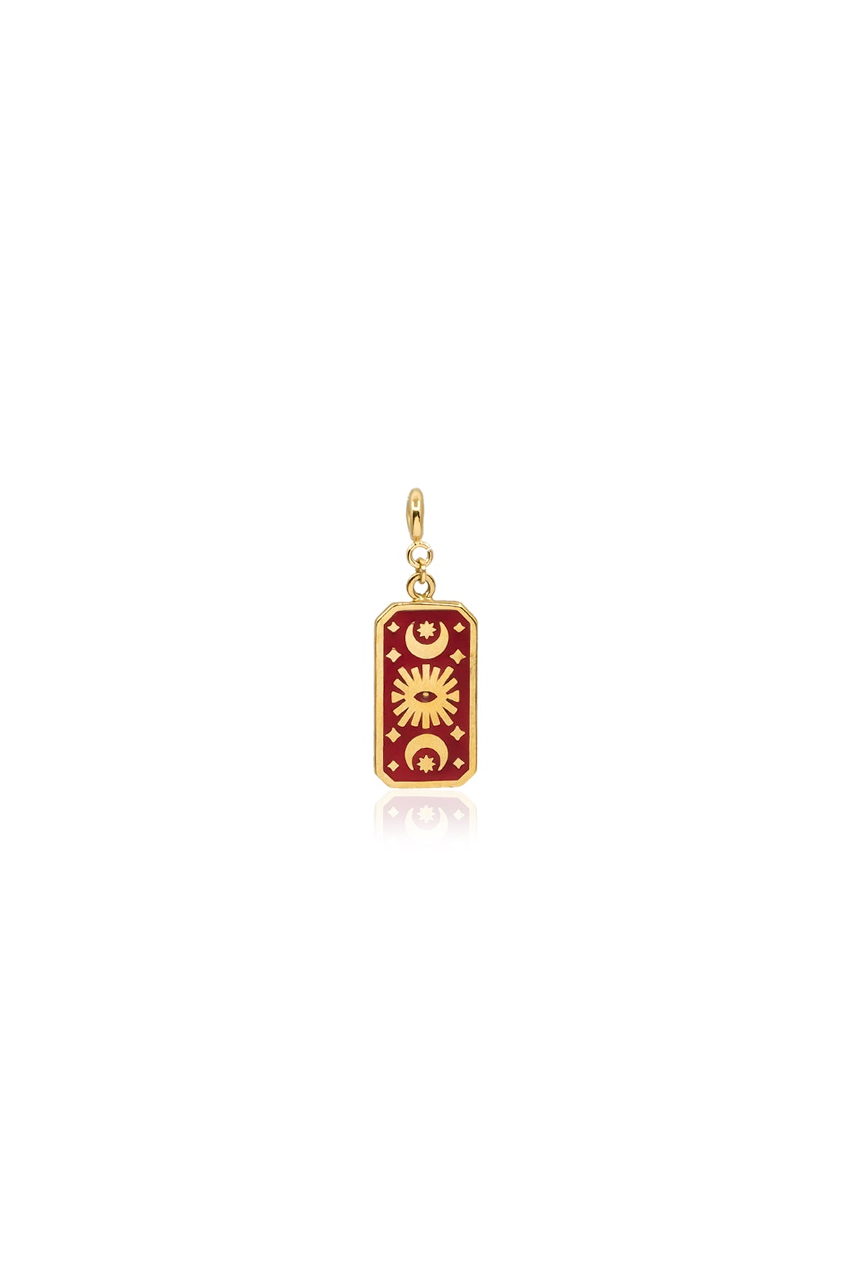 SUN STAR - Red - Enamel Medallion Charm