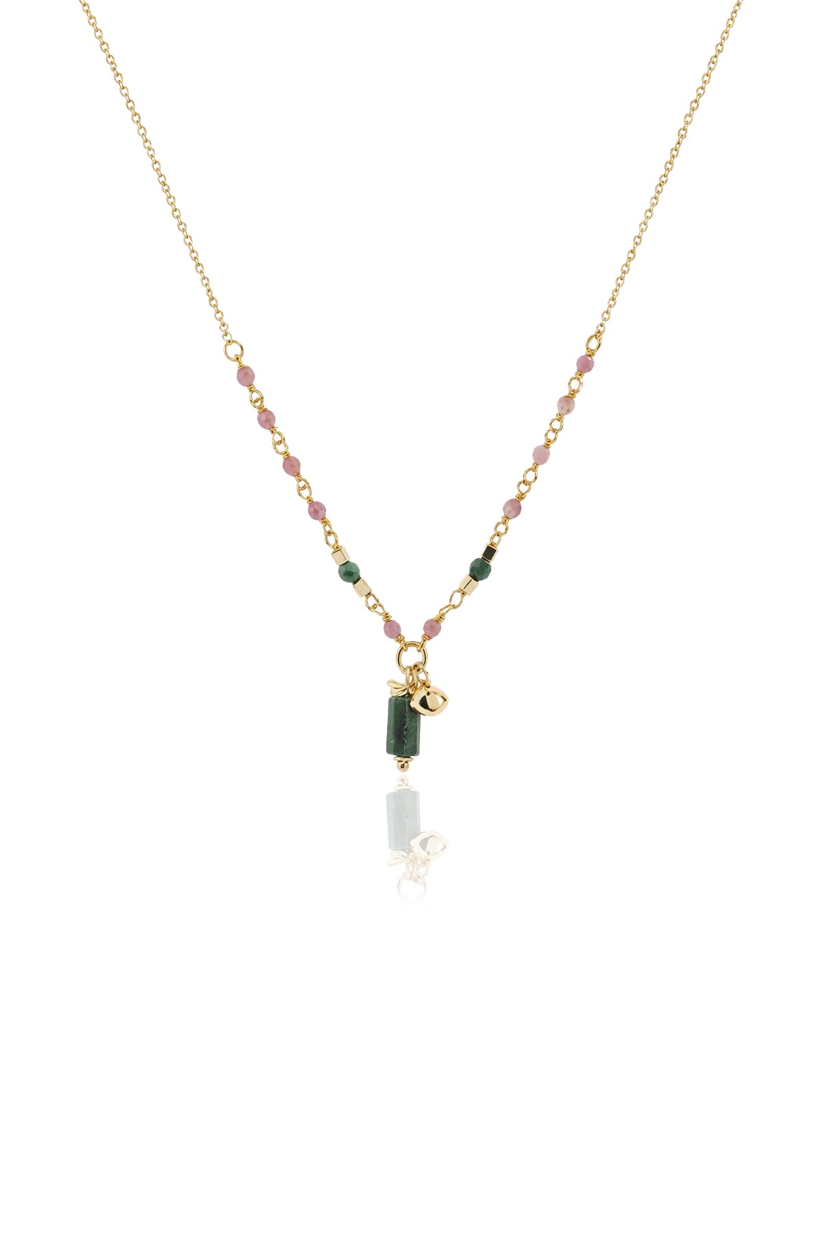 CHERRY – Malachite & Tourmaline Eye Necklace