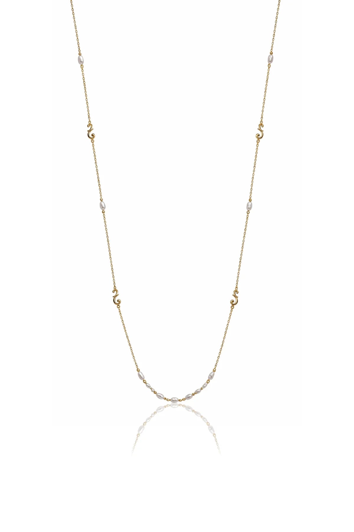 DAINTY LACE - Long Pearl Necklace