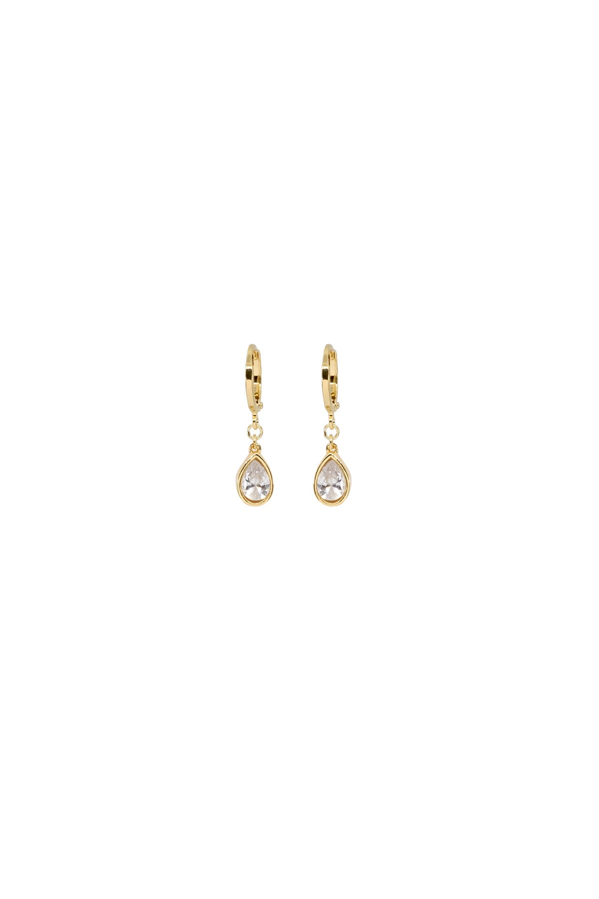 ANGELINA - Diamond -  Huggie Earrings