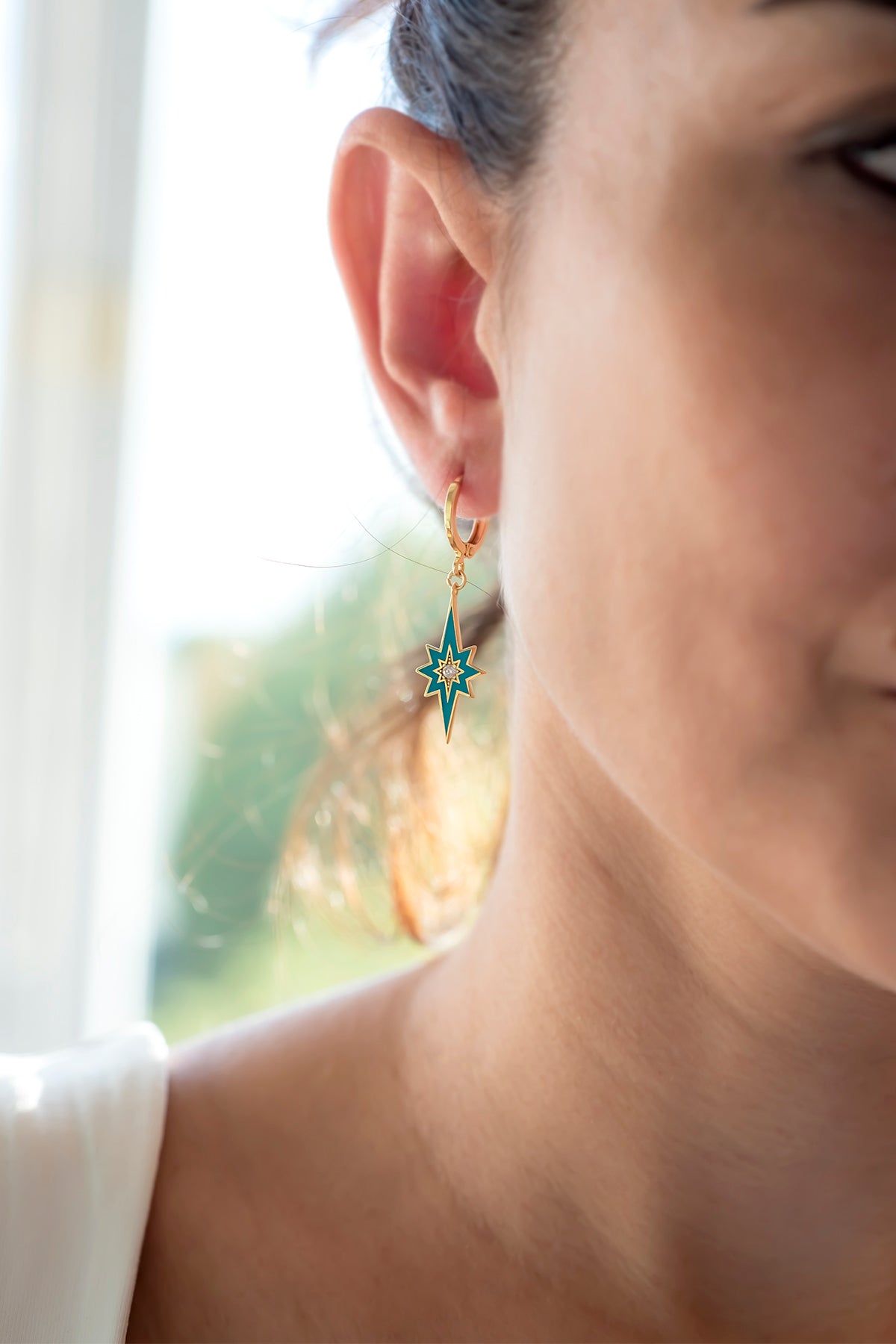BLUE STAR - Hoop Earrings
