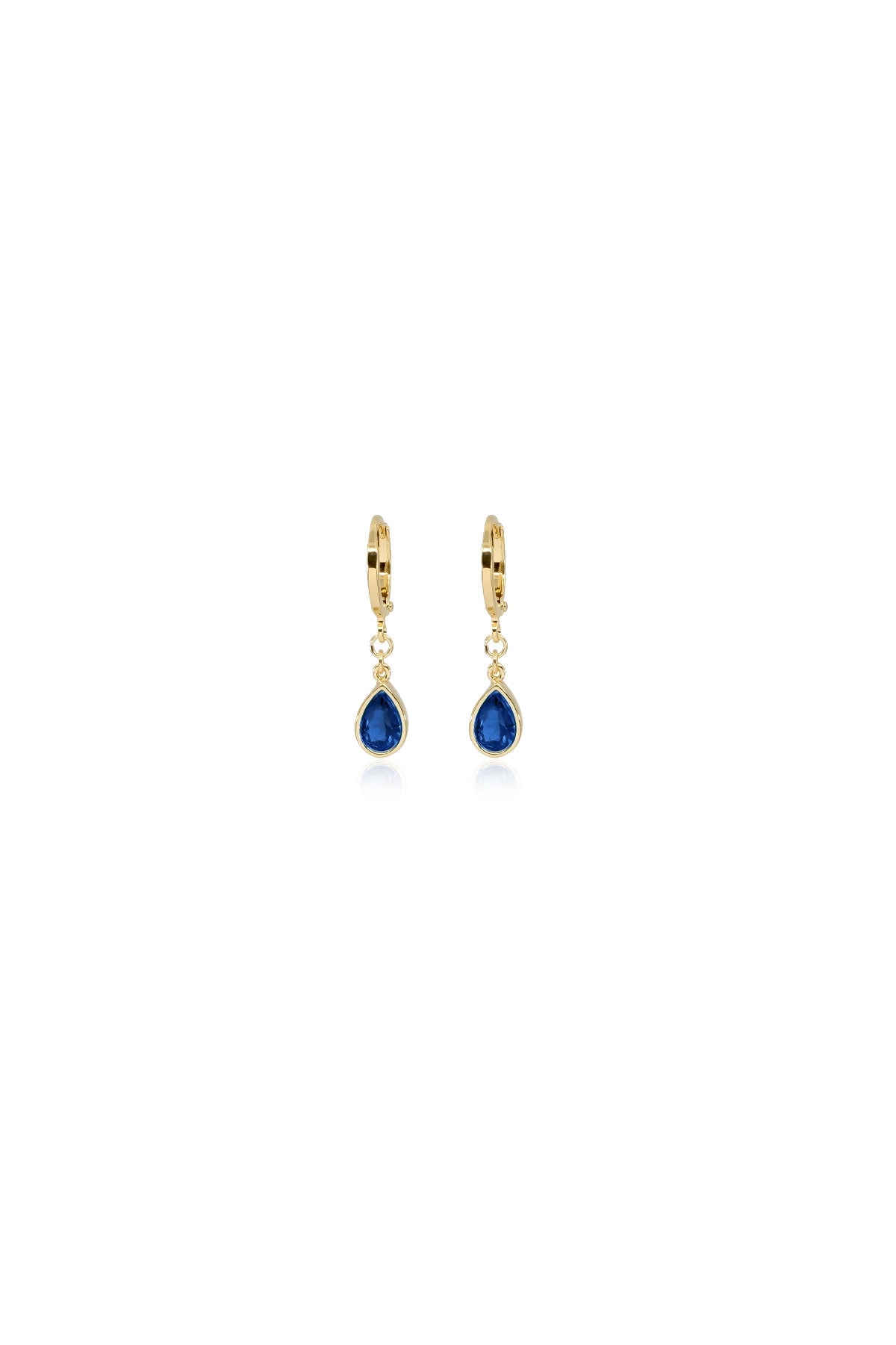 ANGELINA - Sapphire - Huggie Earrings