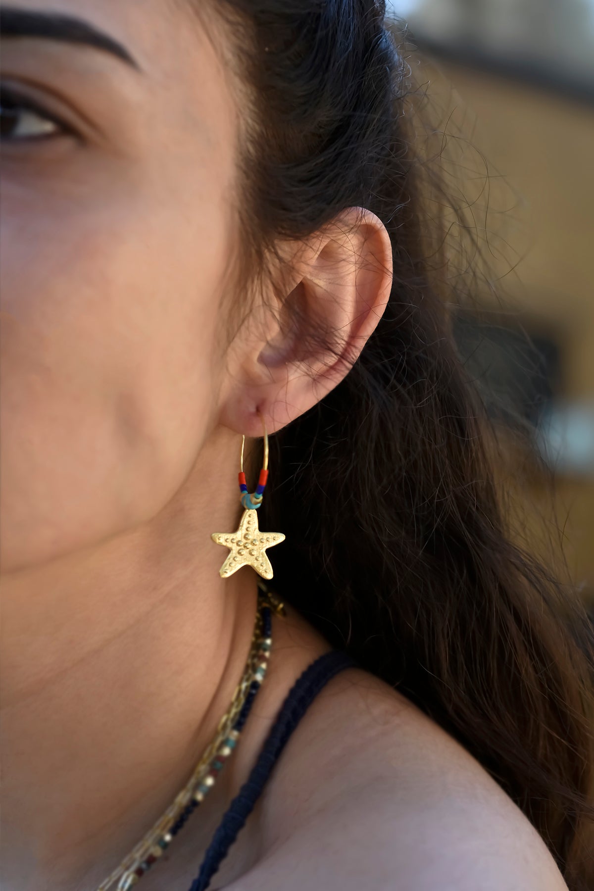 LUCKY STARFISH – Hoop Charm Earrings