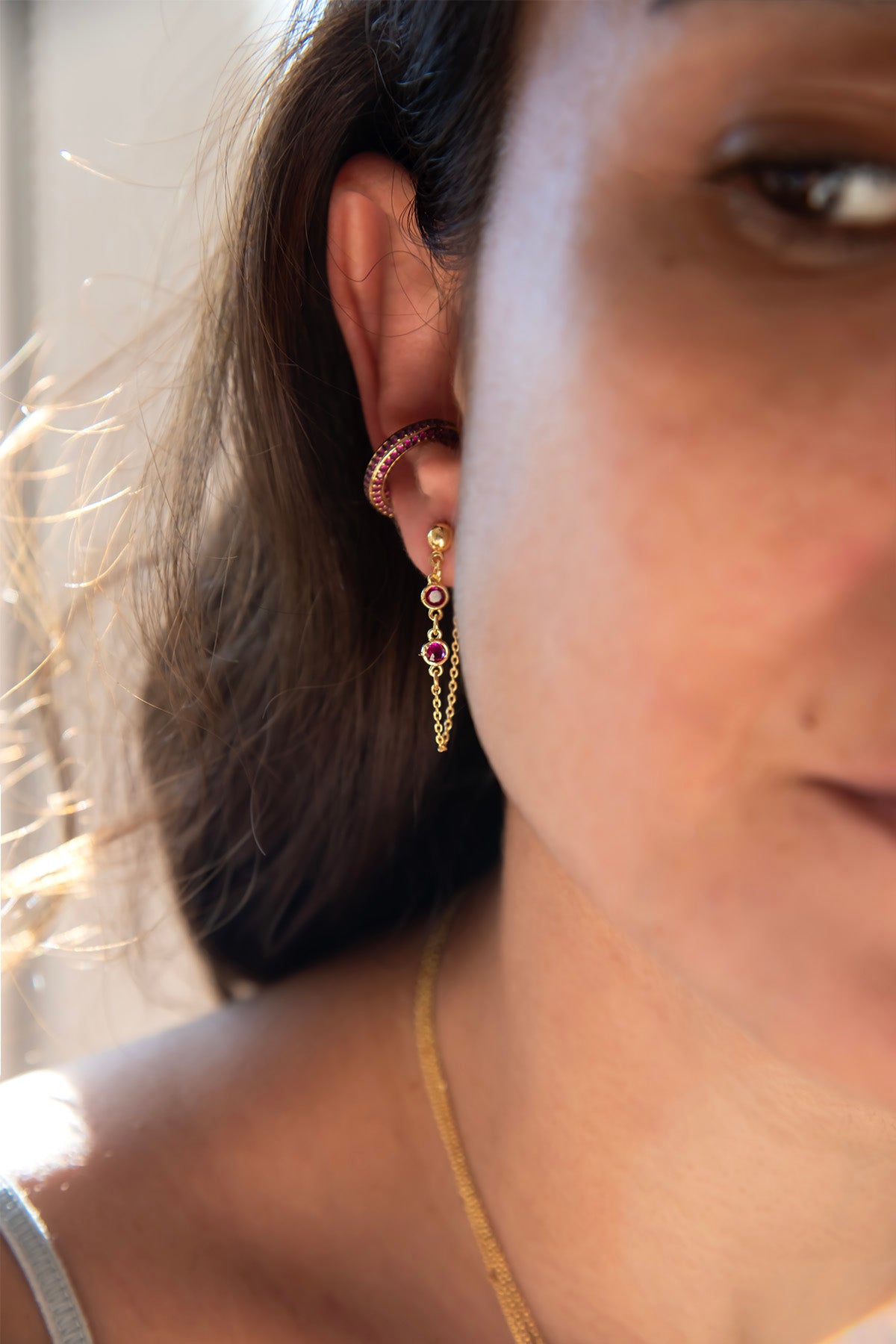 STONY RUBY – CZ Earcuff