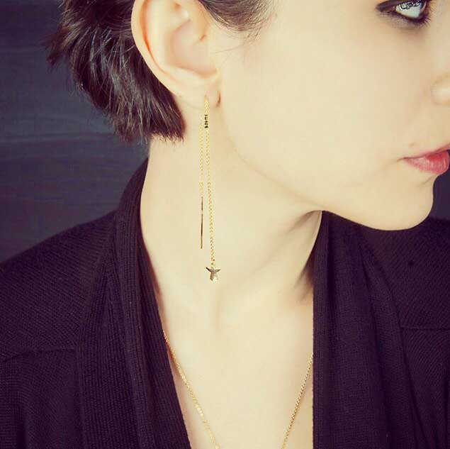 TINY ANGEL – Chain Drop Angel Earring