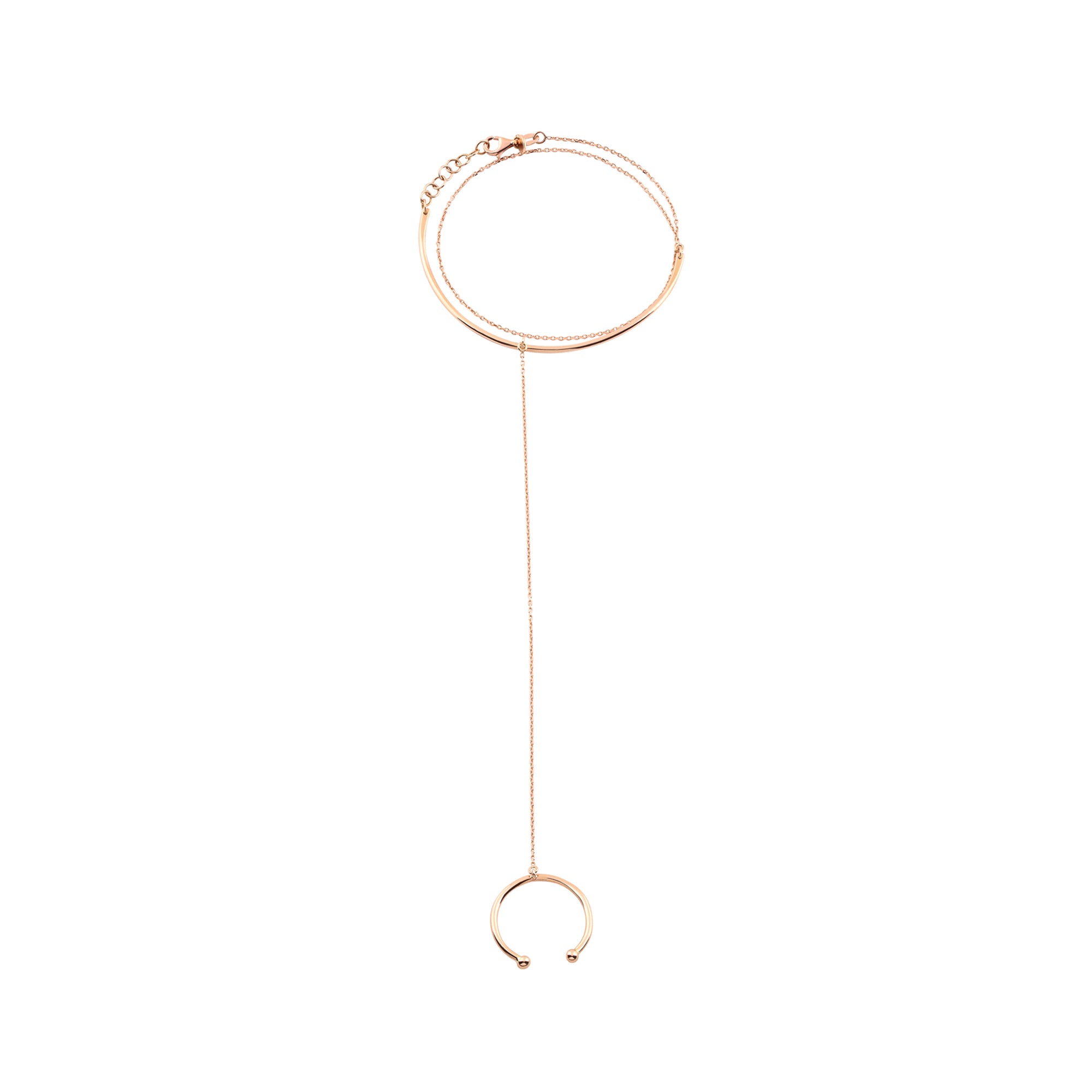 GOLDEN CUFF RING –  Hand Chain