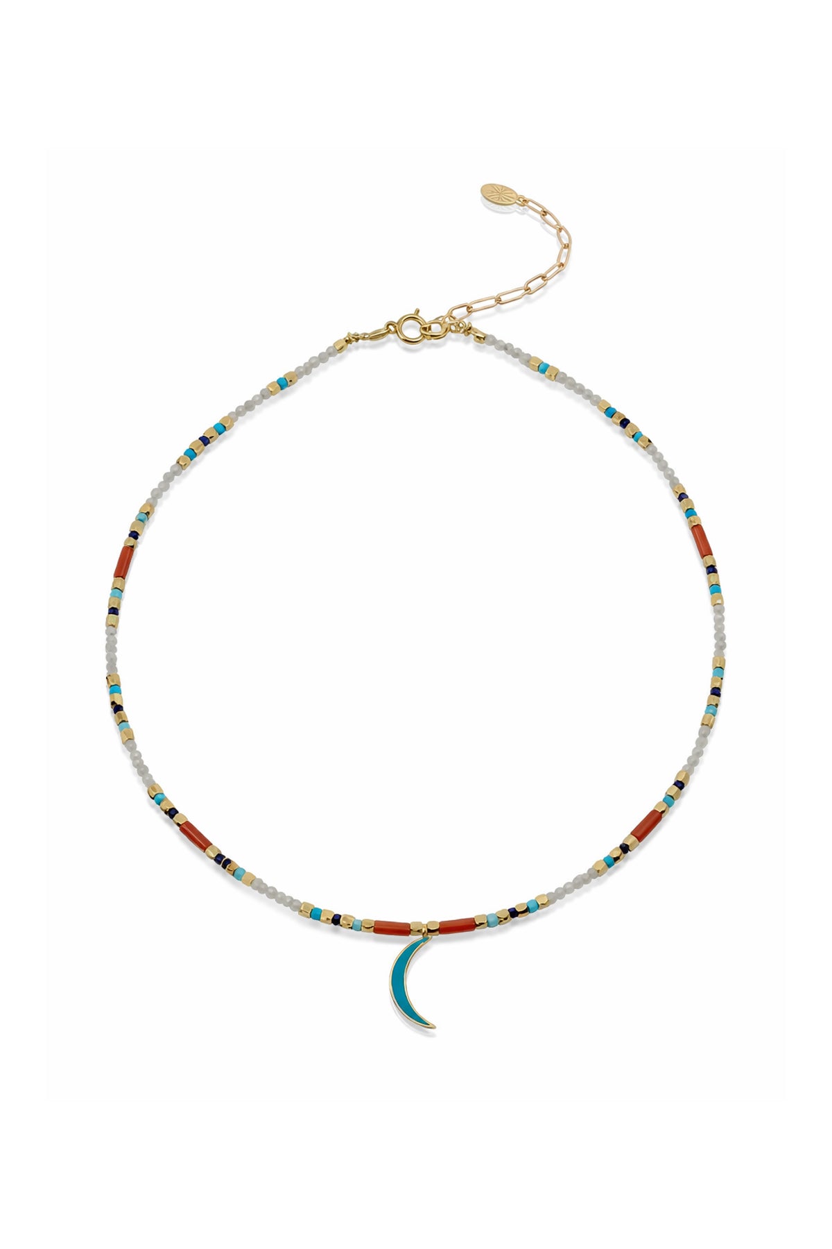 MALAGA – Moonstone & Enamel Moon Necklace