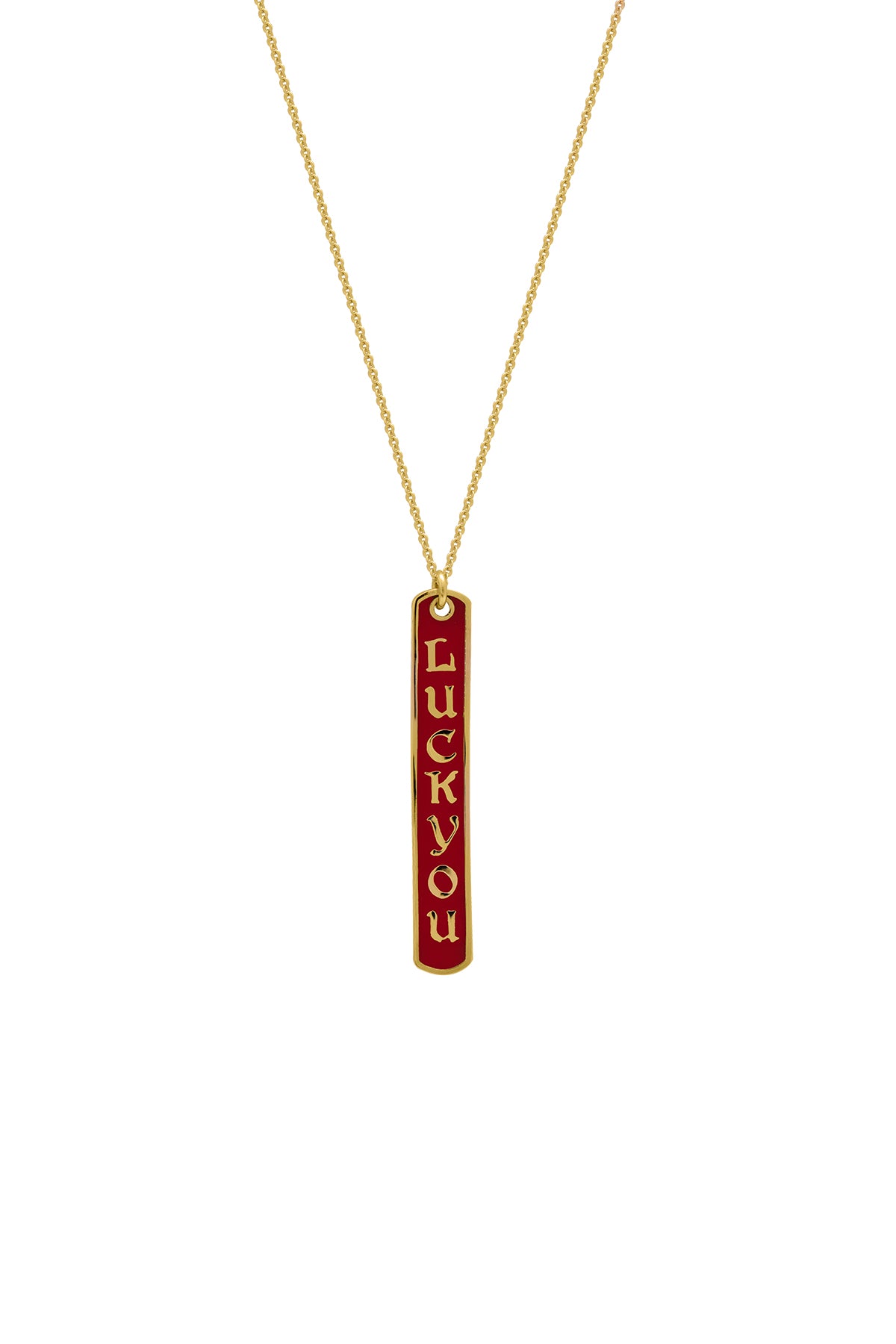 LUCKYOU - RED -  Lucky Double-Sided Enamel Necklace