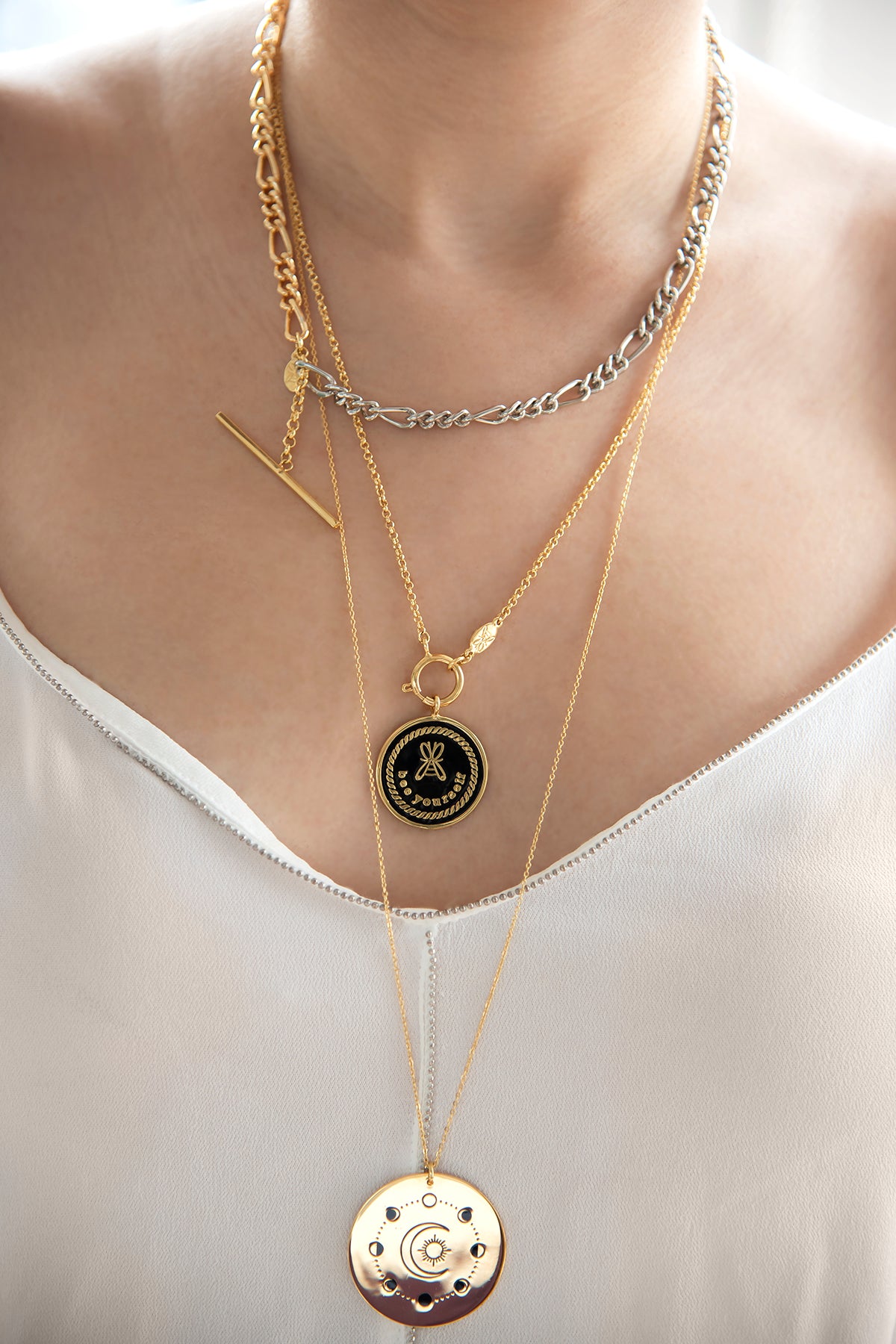 SELF LOVE - Enamel Medallion Necklace